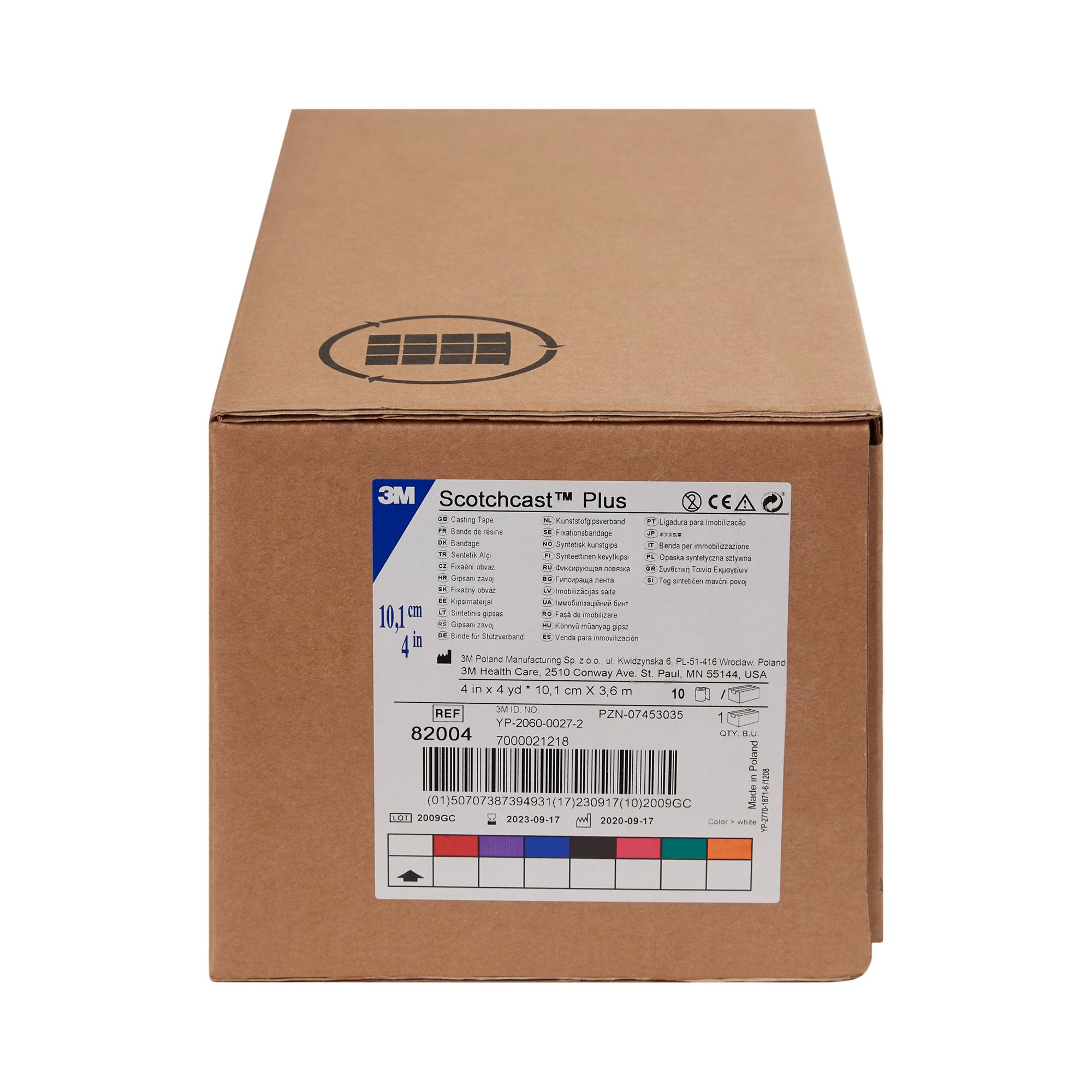 Solventum Corporation 82004 - 3M™ Scotchcast™ Plus White Cast Tape, 4 Inch x 4 Yard - 1/Roll, 10/Box