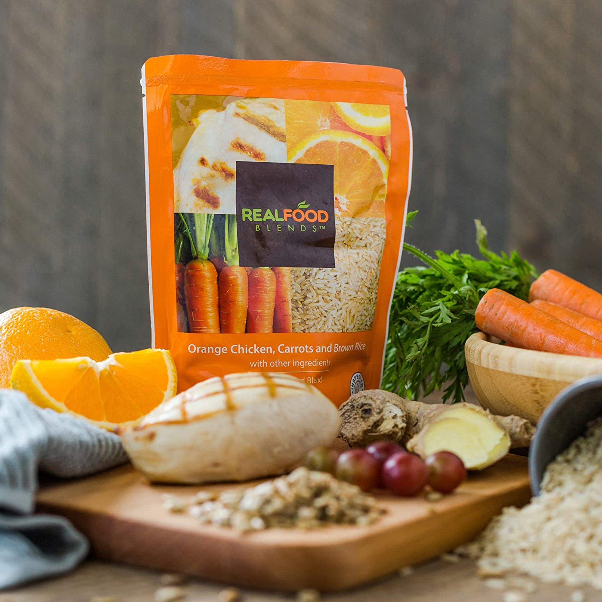 Nutritionals Medicinals 176988 - Real Food Blends™ Orange Chicken, Carrots & Brown Rice Puree for Tube Feeding - 1/Each, 12/Case