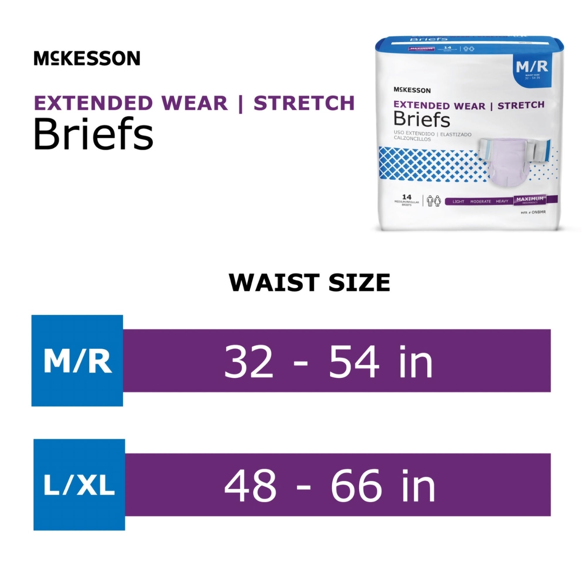 McKesson Brand - ONBMR McKesson Extended Wear Maximum Absorbency Incontinence Brief