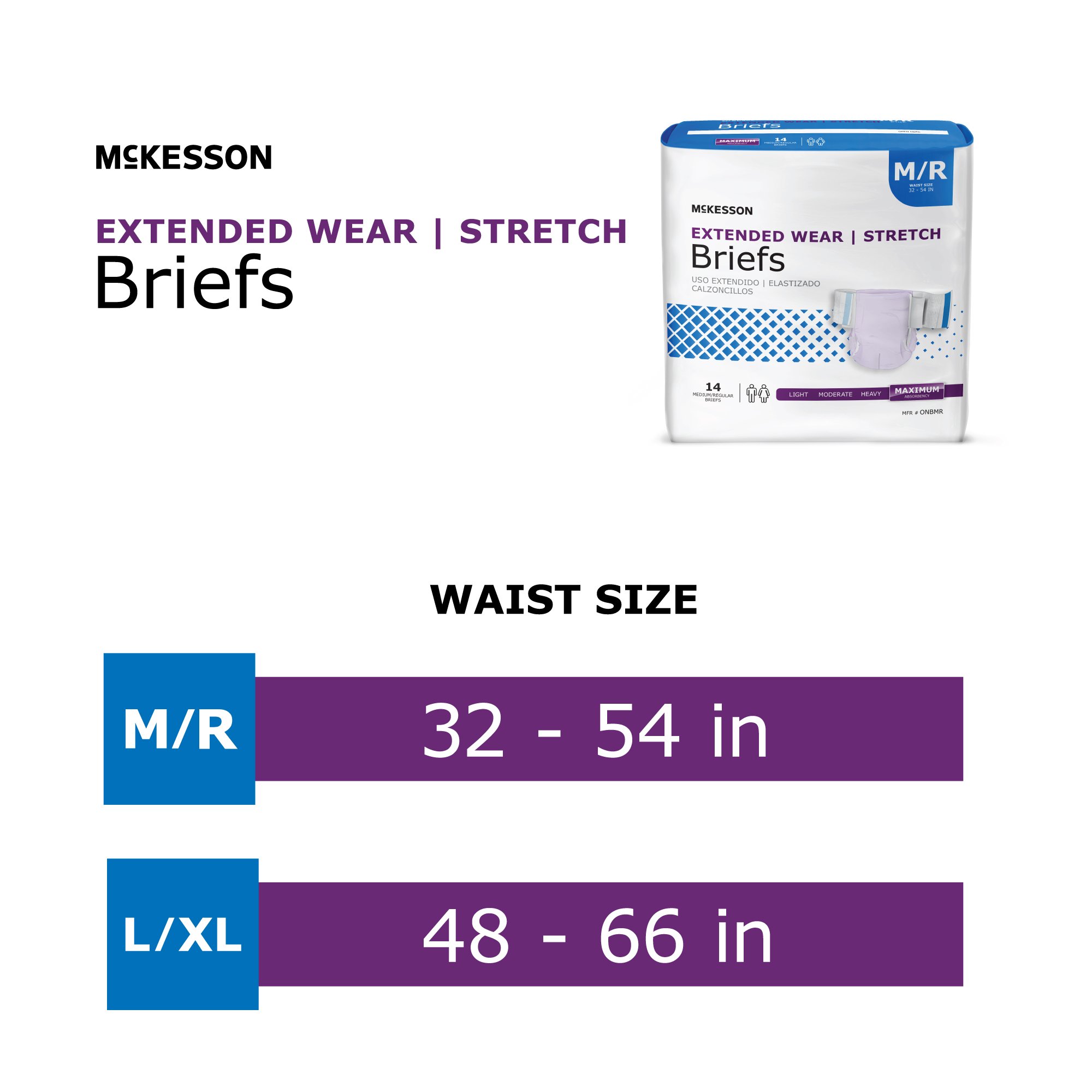McKesson Brand - ONBMR McKesson Extended Wear Maximum Absorbency Incontinence Brief