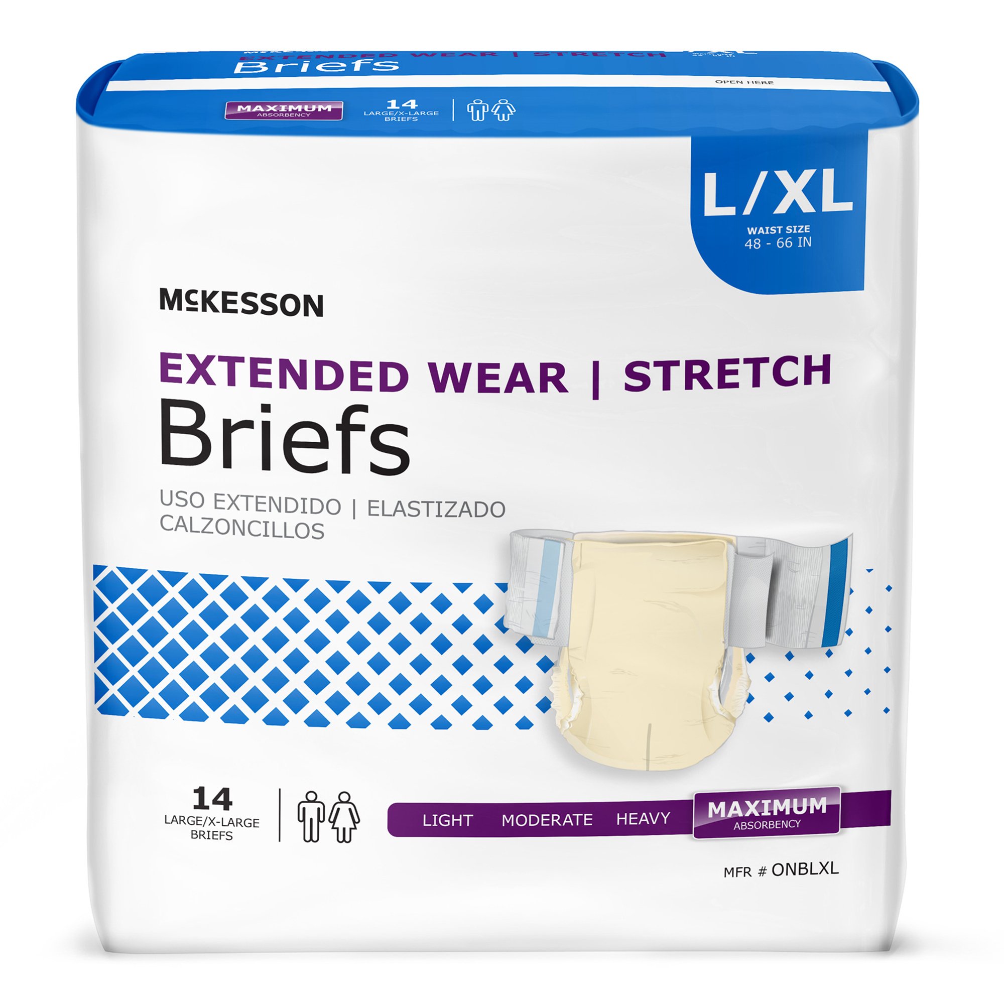 McKesson Brand - ONBLXL McKesson Extended Wear Maximum Absorbency Incontinence Brief