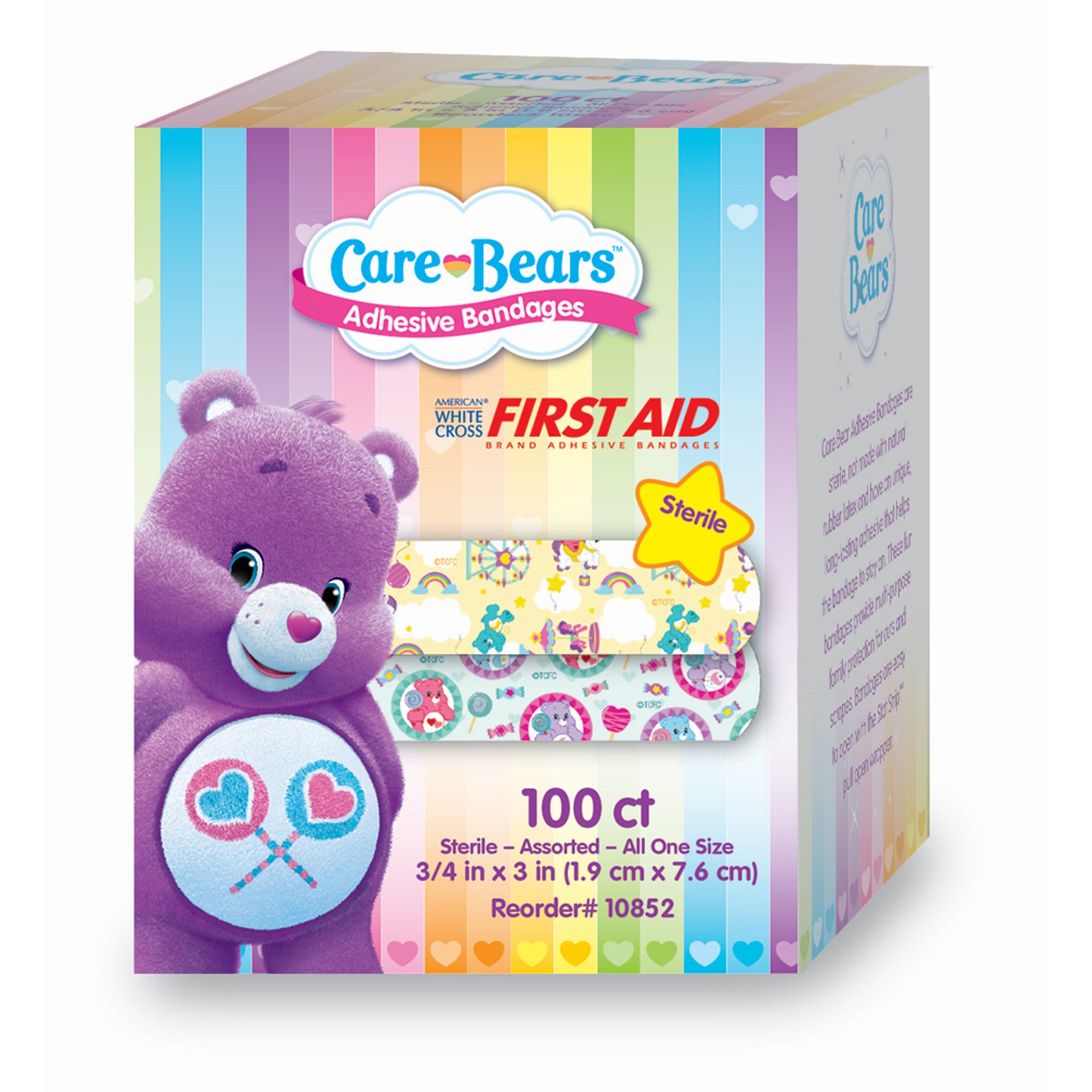 Dukal - 10852 American® White Cross Stat Strip® Kid Design Care Bears™ Adhesive Strips