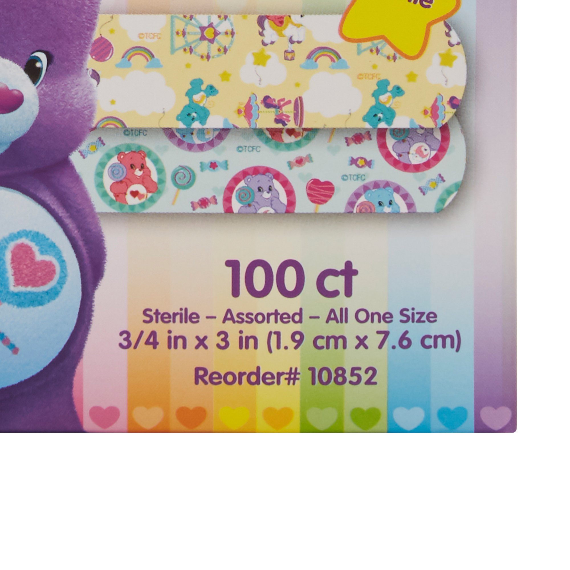 Dukal - 10852 American® White Cross Stat Strip® Kid Design Care Bears™ Adhesive Strips