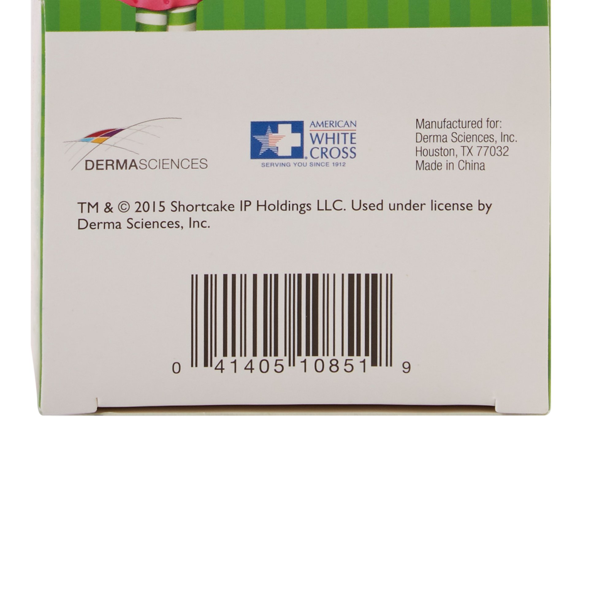 Dukal 10851 - American® White Cross Stat Strip® Strawberry Shortcake Design Adhesive Strips - 100/Box, 1200/Case
