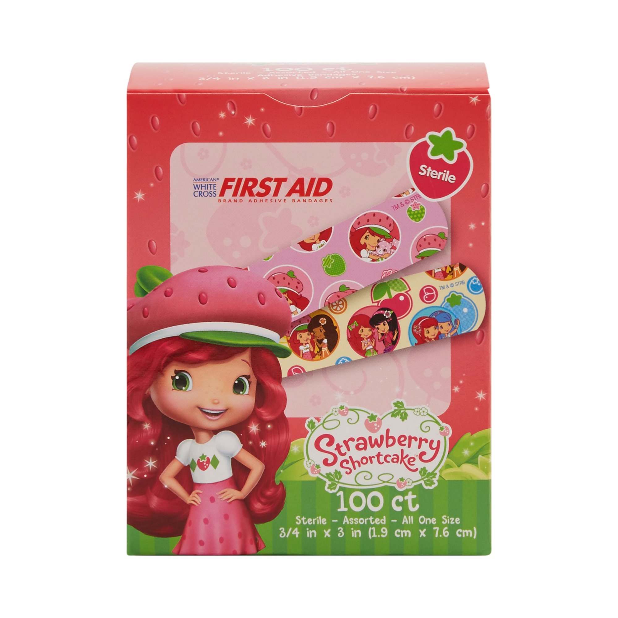 Dukal - 10851 American® White Cross Stat Strip® Strawberry Shortcake Design Adhesive Strips