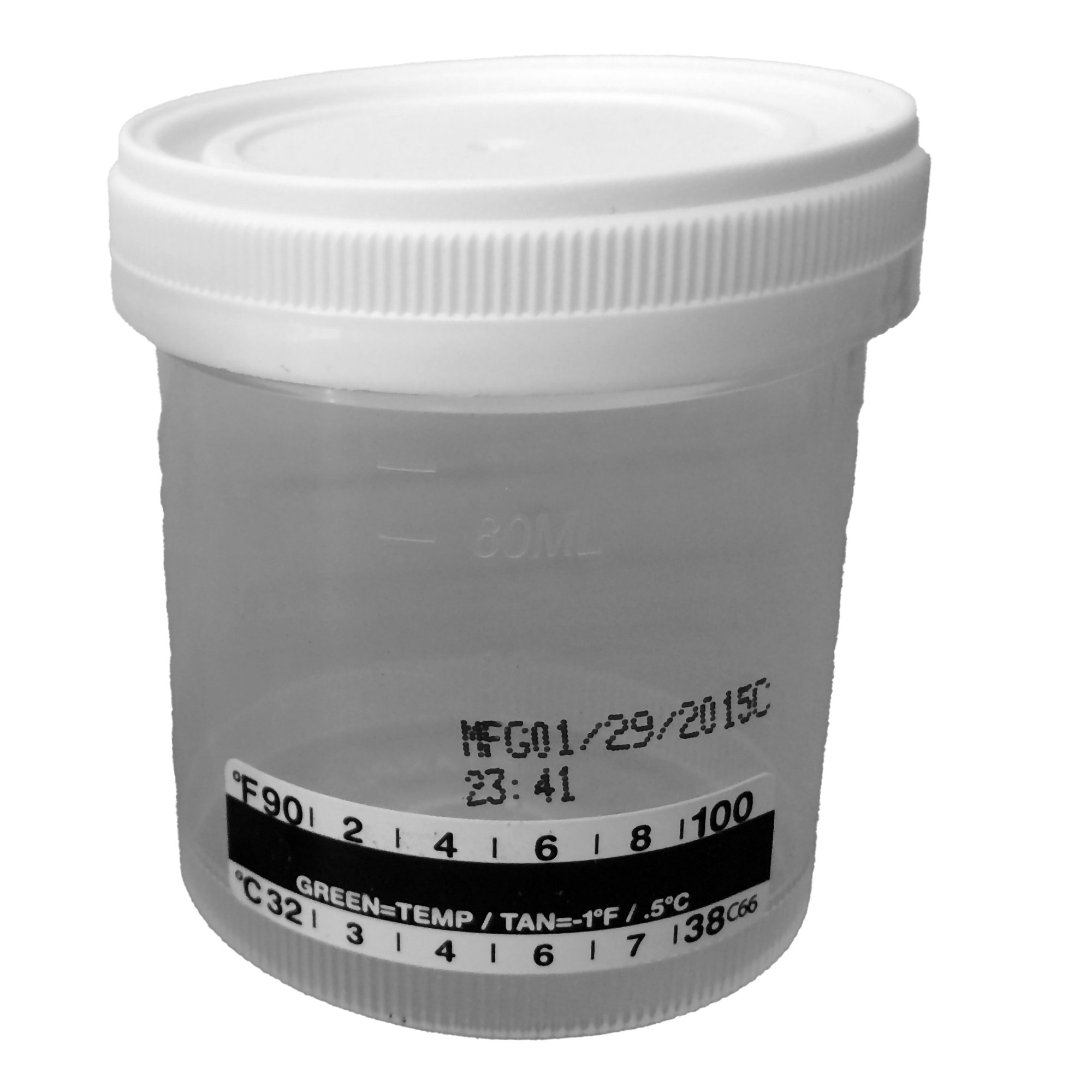 Starplex Scientific Corp WB902-1WTSS - Starplex® Specimen Container with Temperature Strip, 90 mL - 100/Bag, 400/Case