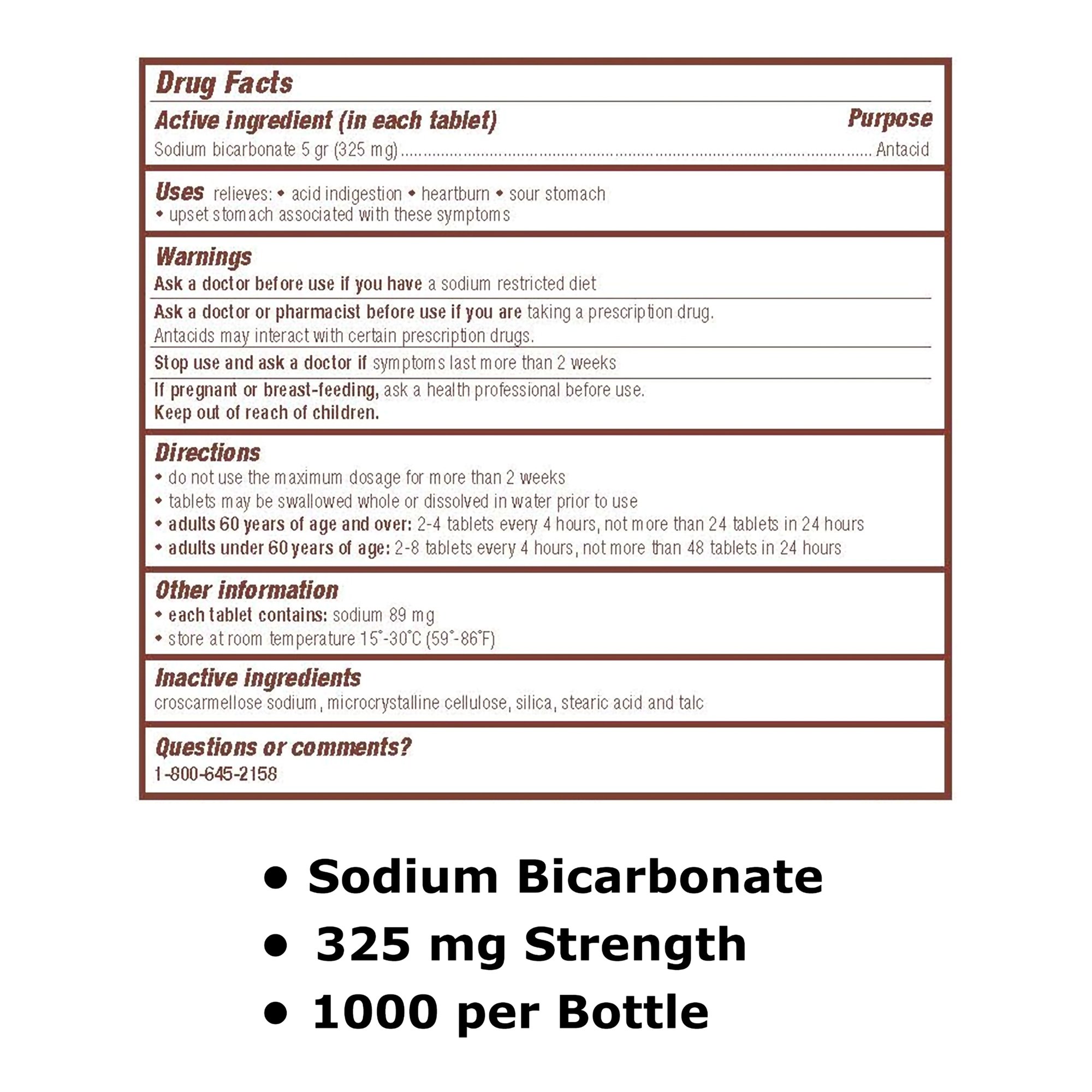 Major Pharmaceuticals 00536104610 - Major® Sodium Bicarbonate Antacid - 1/Bottle