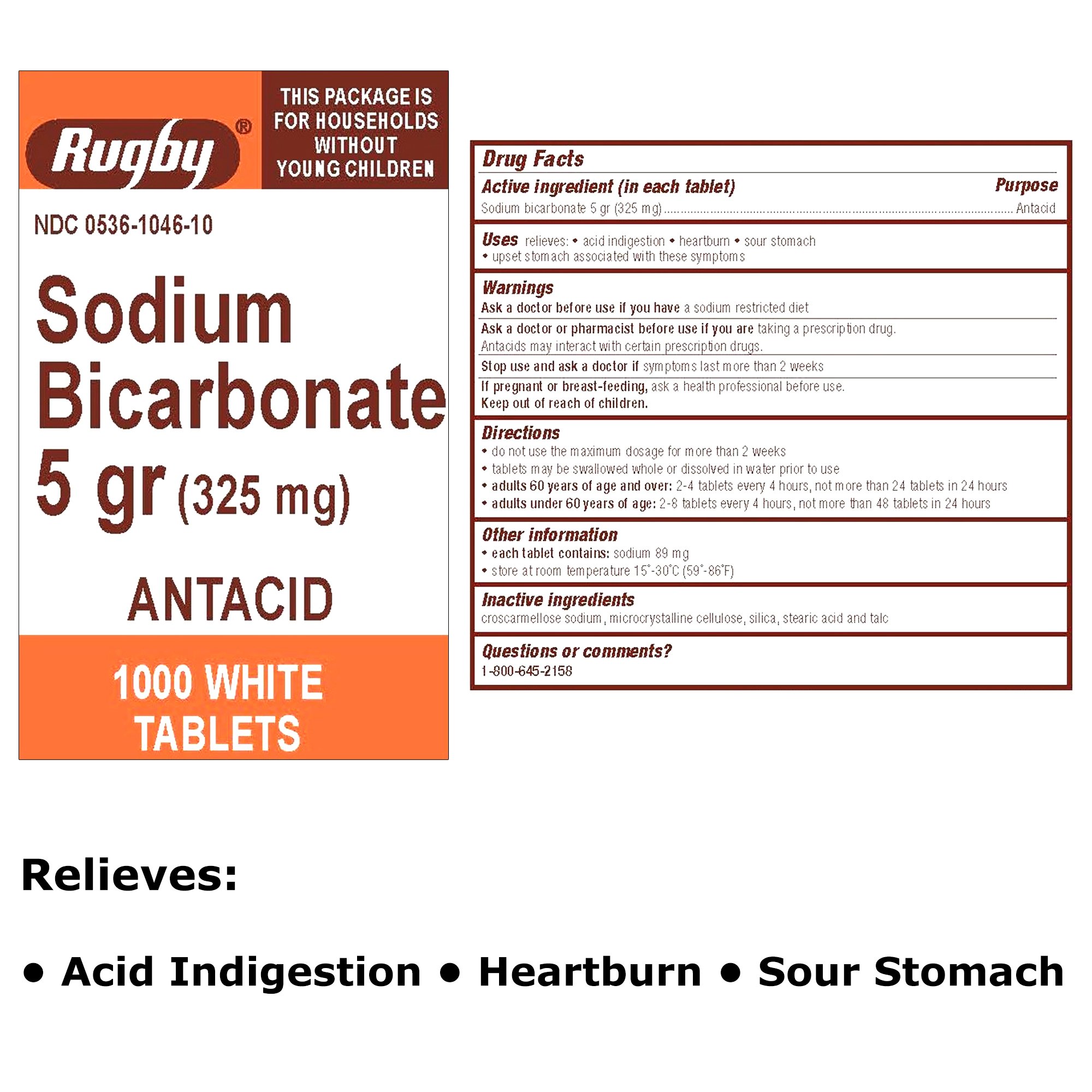 Major Pharmaceuticals - 00536104610 Major® Sodium Bicarbonate Antacid
