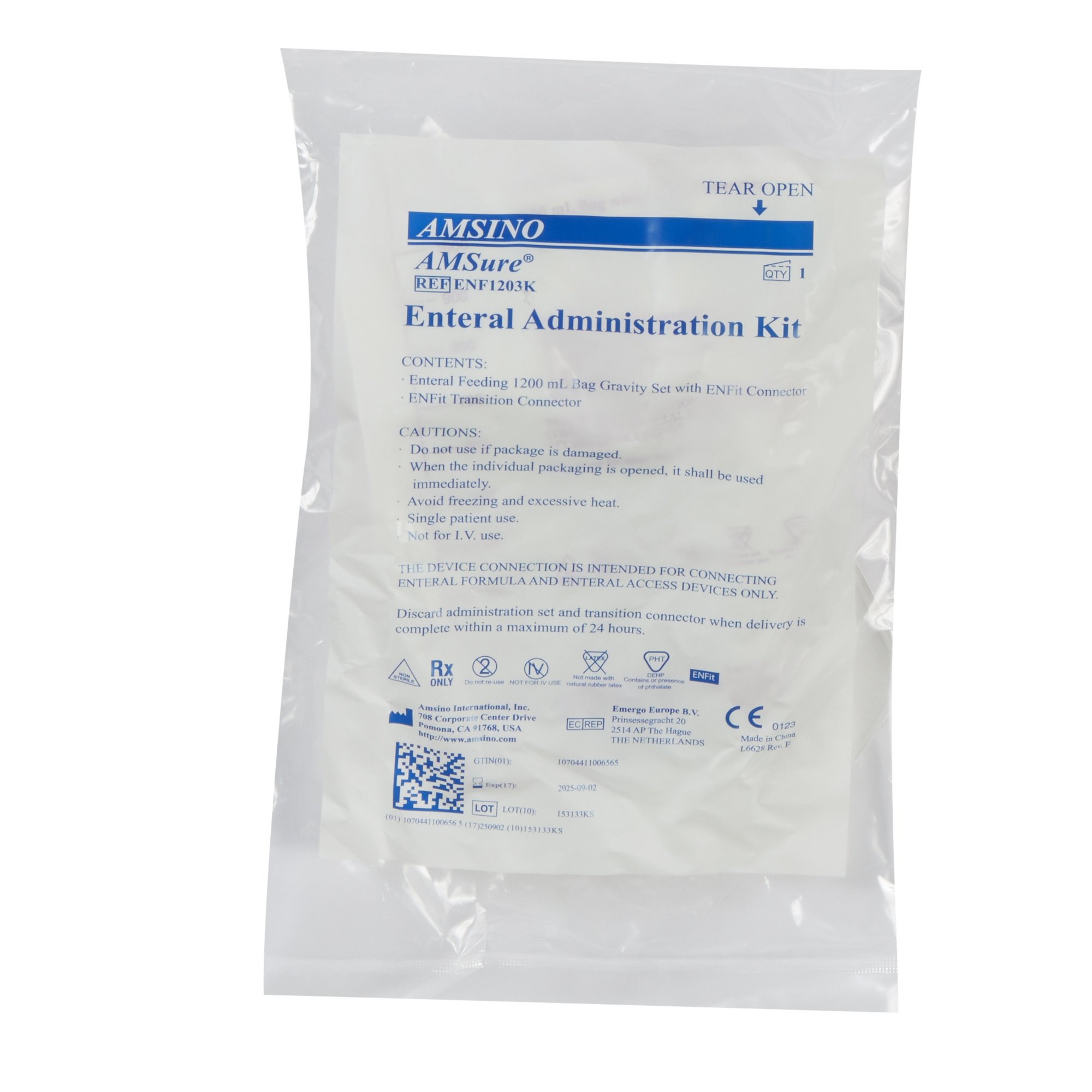 Amsino International - ENF1203K ALCOR® AMSure® Gravity Feeding Bag Set