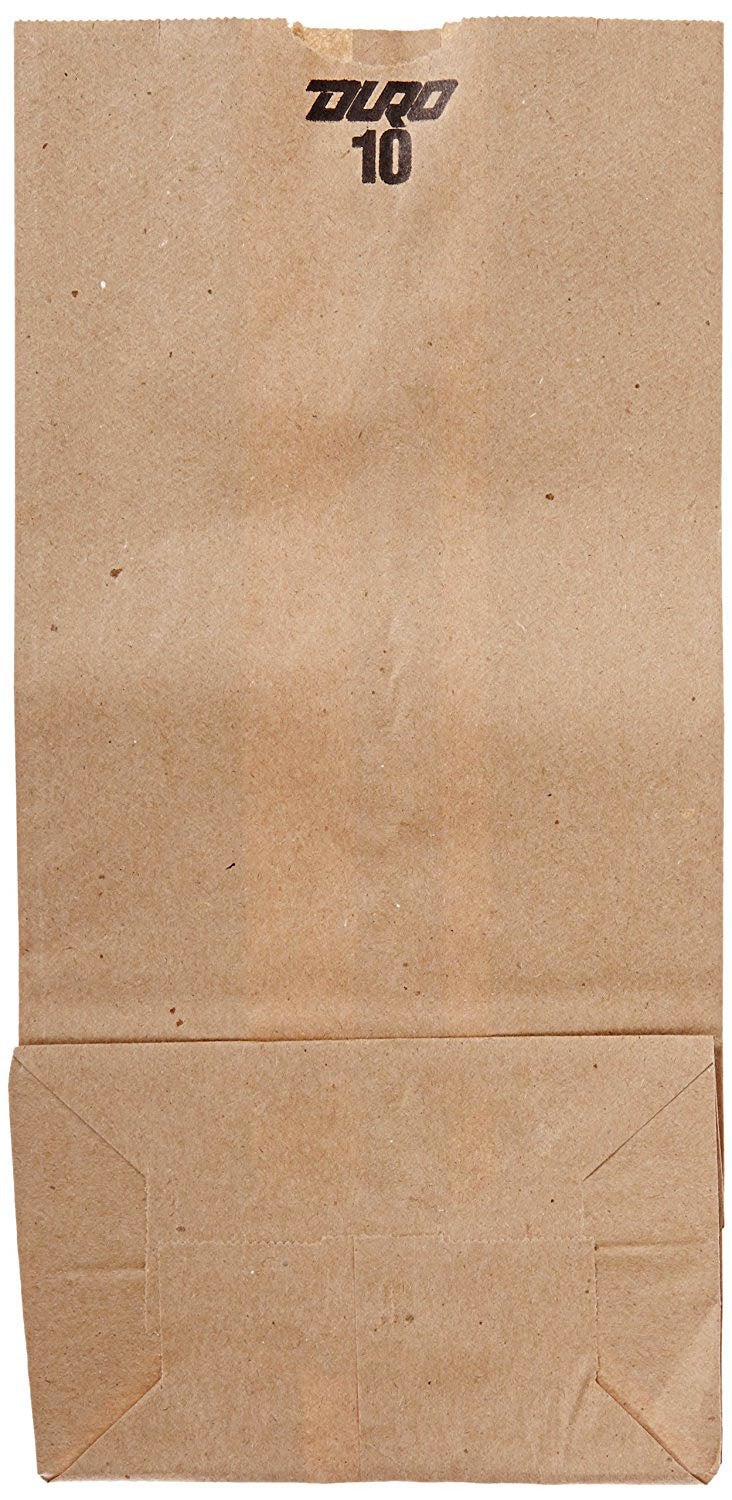 RJ Schinner Co - 18410 Grocery Bag Duro® Brown Kraft Recycled Paper #10