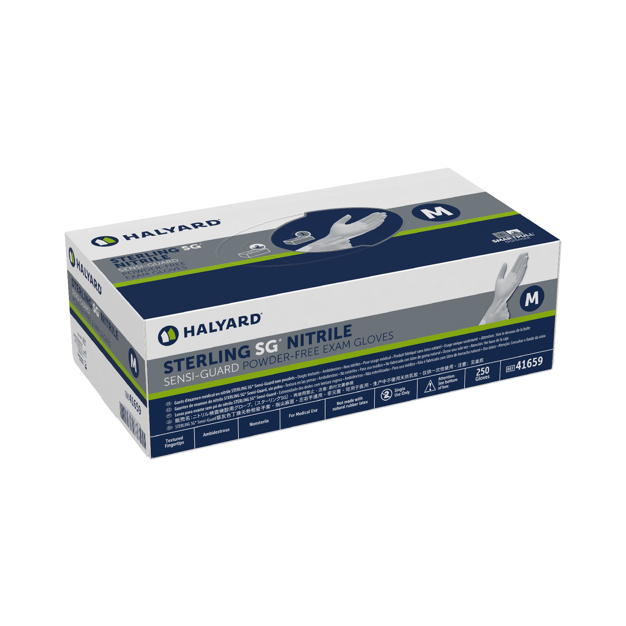O&M Halyard Inc 41659 - Sterling SG® Nitrile Exam Glove, Medium, Silver - 1/Box, 10/Case
