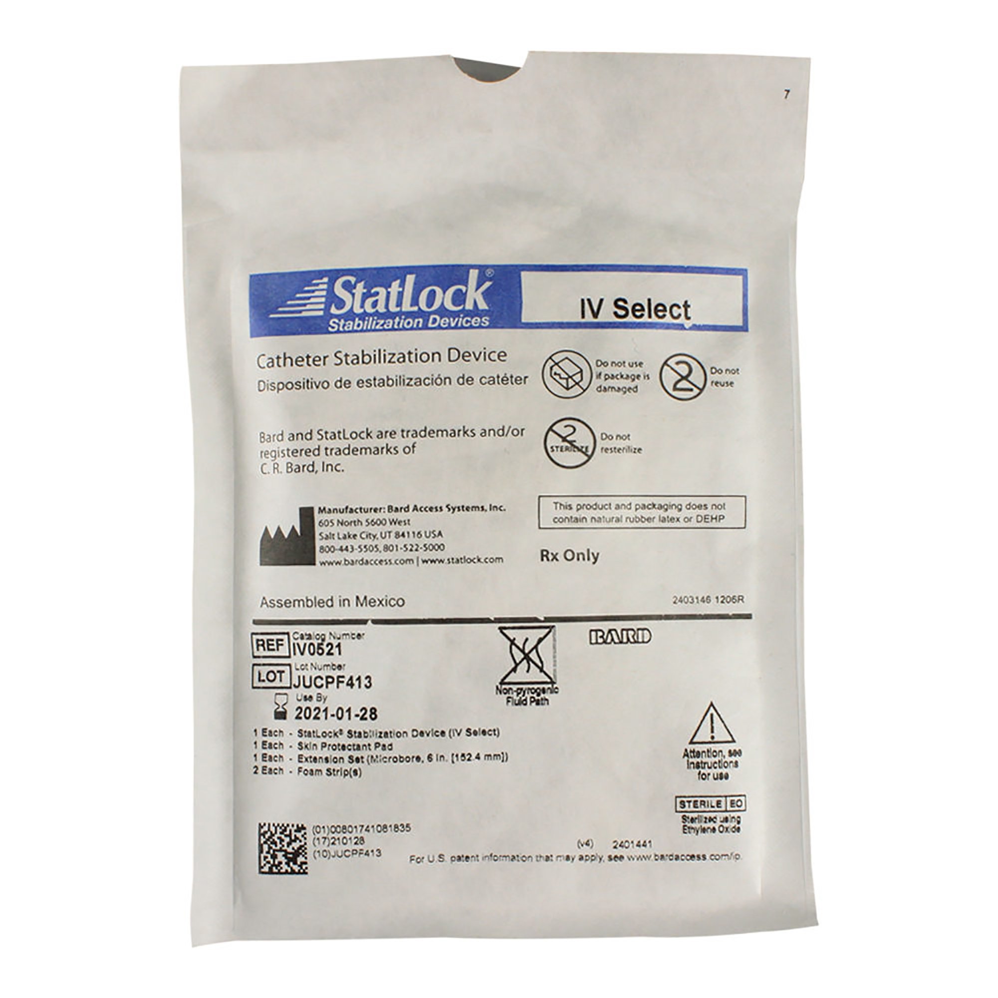 BD - IV0520 Bard Medical StatLock IV Ultra Stabilization Device