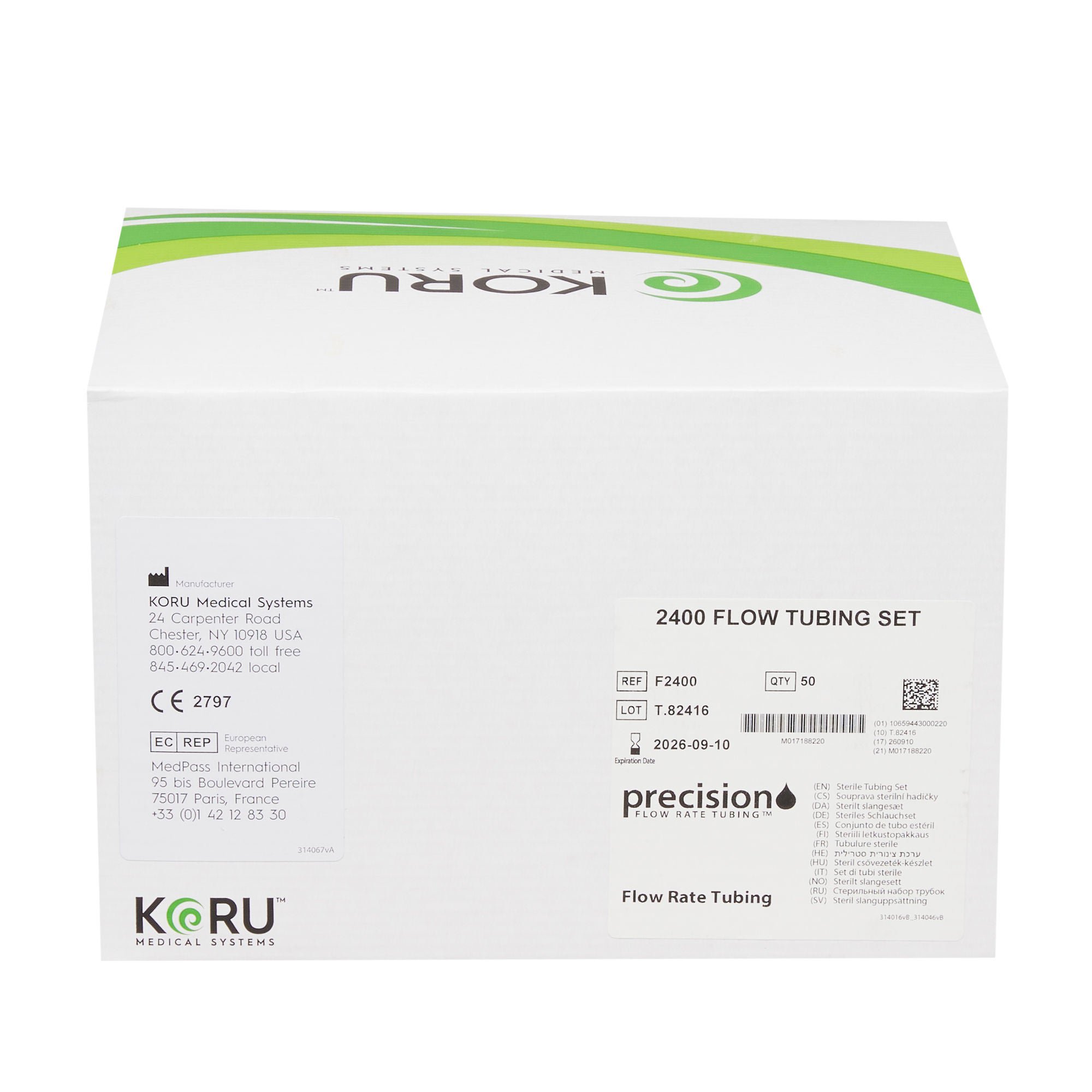KORU Medical Systems - F2400 Flow Rate Tubing Precision Flow Rate Tubing® Freedom Syringe Infusion System