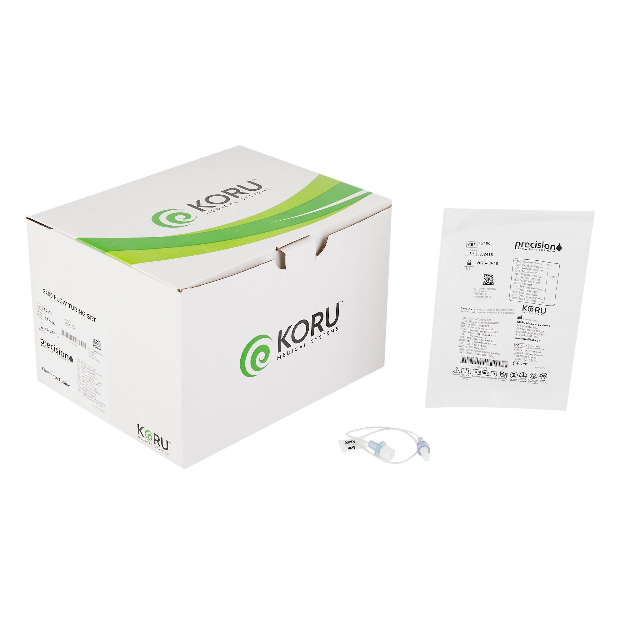 KORU Medical Systems - F2400 Flow Rate Tubing Precision Flow Rate Tubing® Freedom Syringe Infusion System