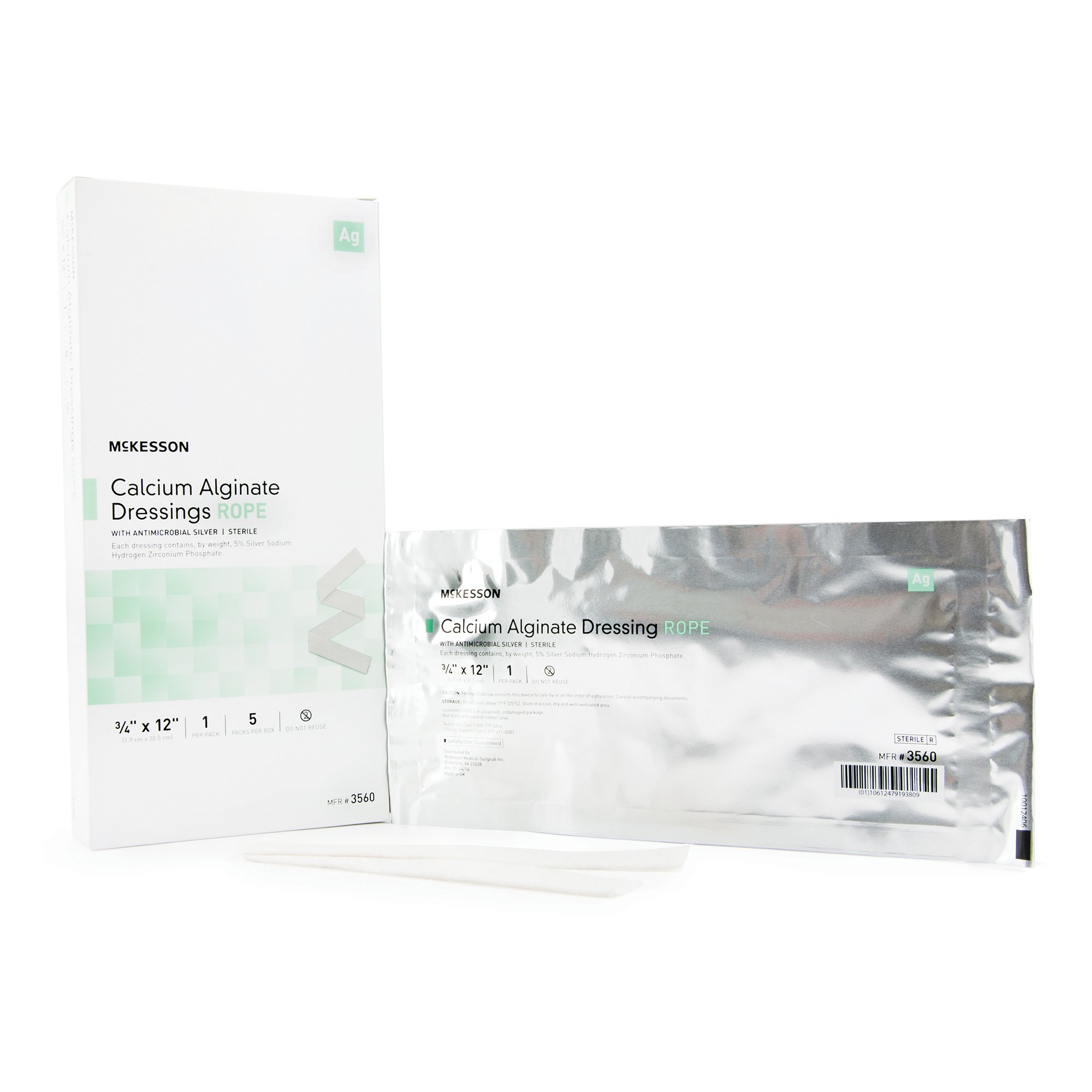 McKesson Brand - 3560 McKesson Calcium Alginate Dressing with Silver