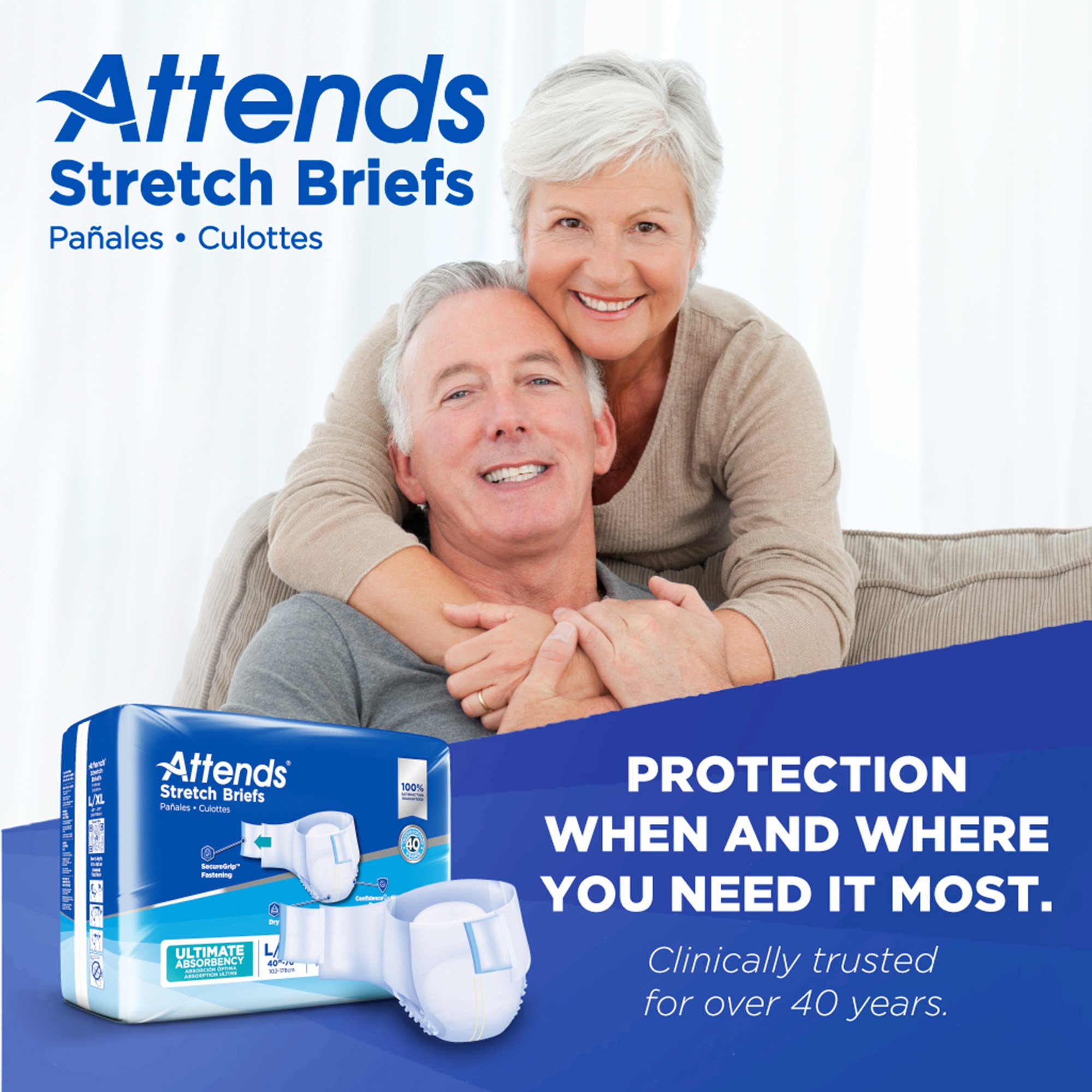 Attends Healthcare Products DDSLXL - Attends® Stretch Briefs, Large / X-Large - 24/Bag, 96/Case