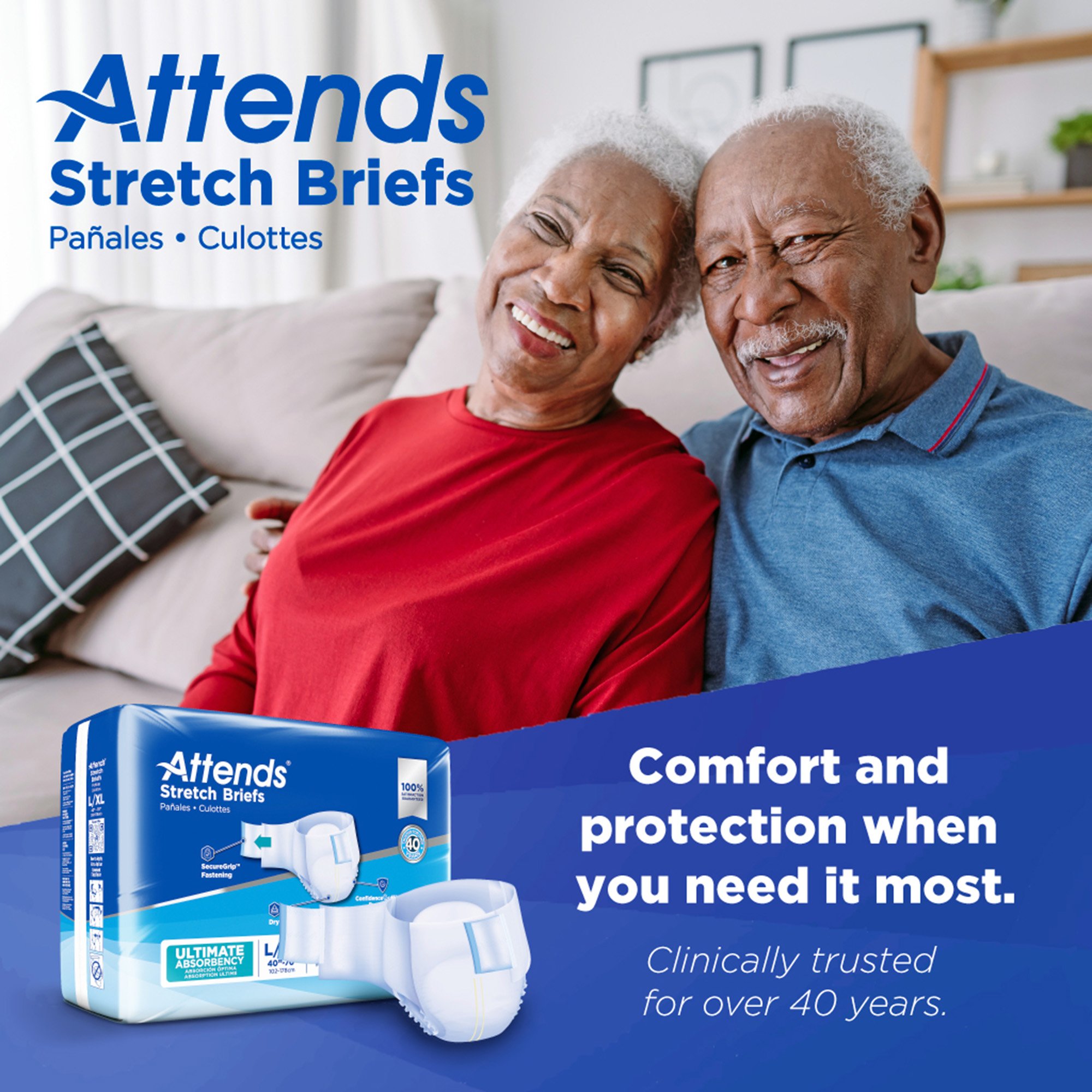 Attends Healthcare Products DDSLXL - Attends® Stretch Briefs, Large / X-Large - 24/Bag, 96/Case