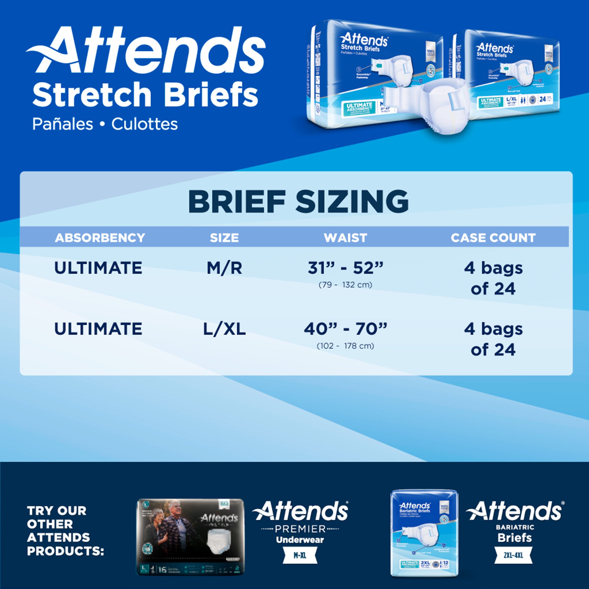 Attends Healthcare Products - DDSLXL Attends® Stretch Briefs
