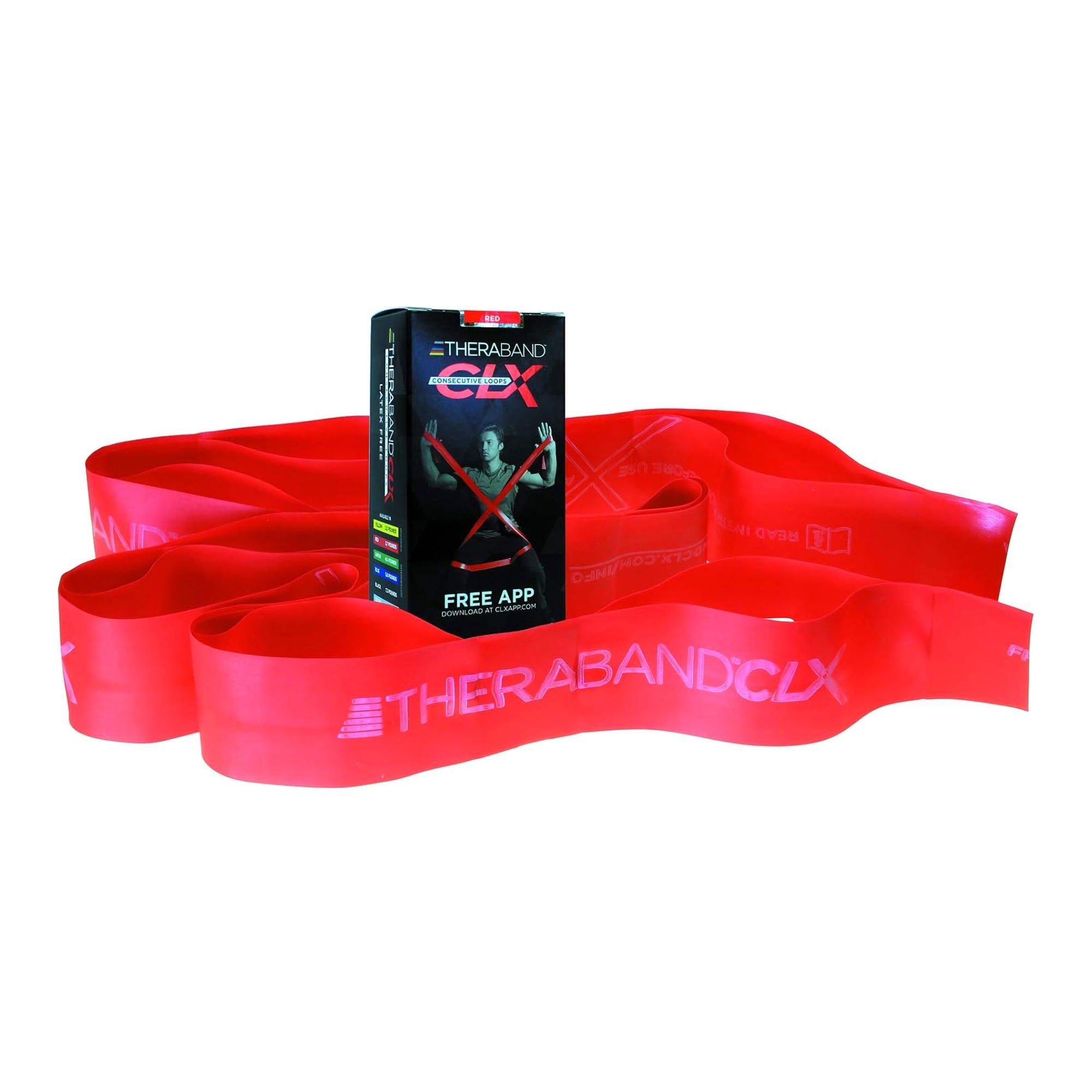 Performance Health - 81660711 Exercise Resistance Band with Loops TheraBand® CLX™ Consecutive Loops Red 4 Inch X 5 Foot Medium Resistance