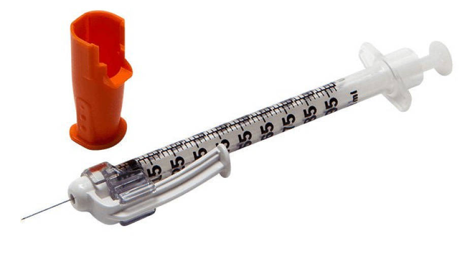 embecta Medical II LLC - 328447 Safety Insulin Syringe with Needle SafetyGlide™ 0.5 mL 15/64 Inch 31 Gauge Sliding Safety Needle Regular Wall