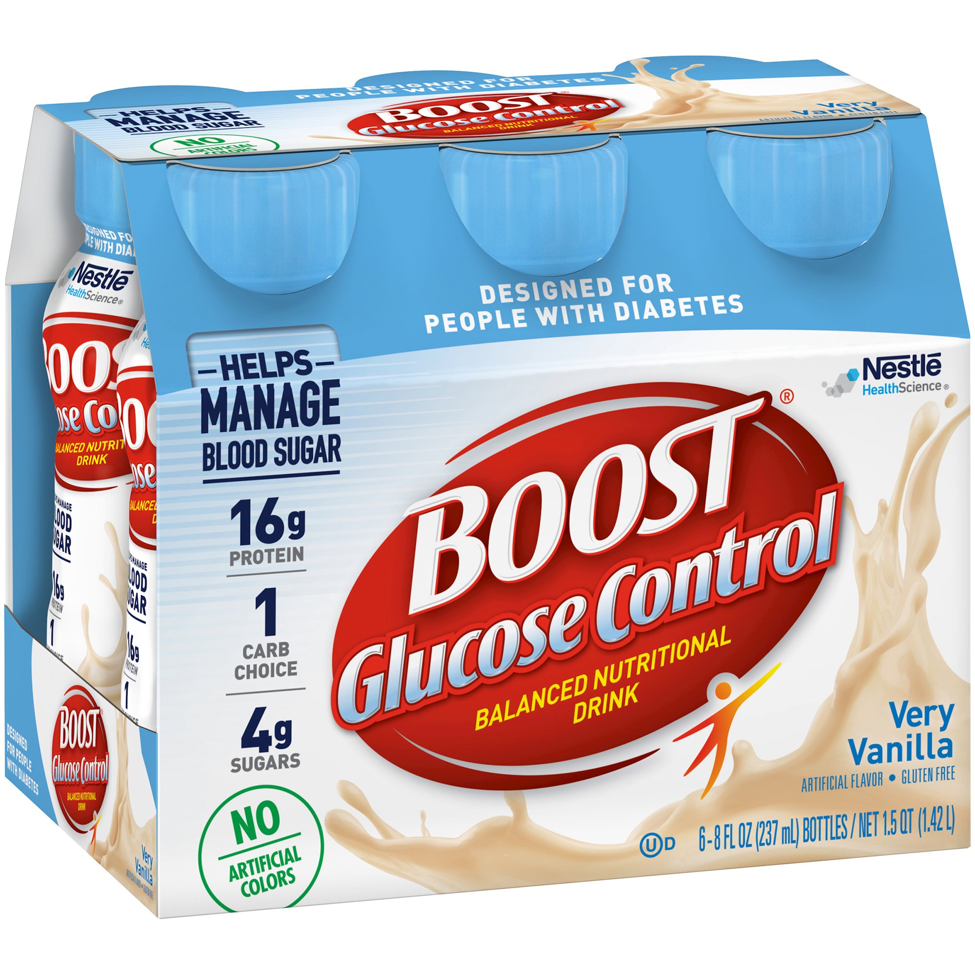 Nestle Healthcare Nutrition 00041679157800 - Boost® Glucose Control Vanilla Balanced Nutritional Drink, 8-ounce Bottle - 1/Each, 6/Pack, 24/Case