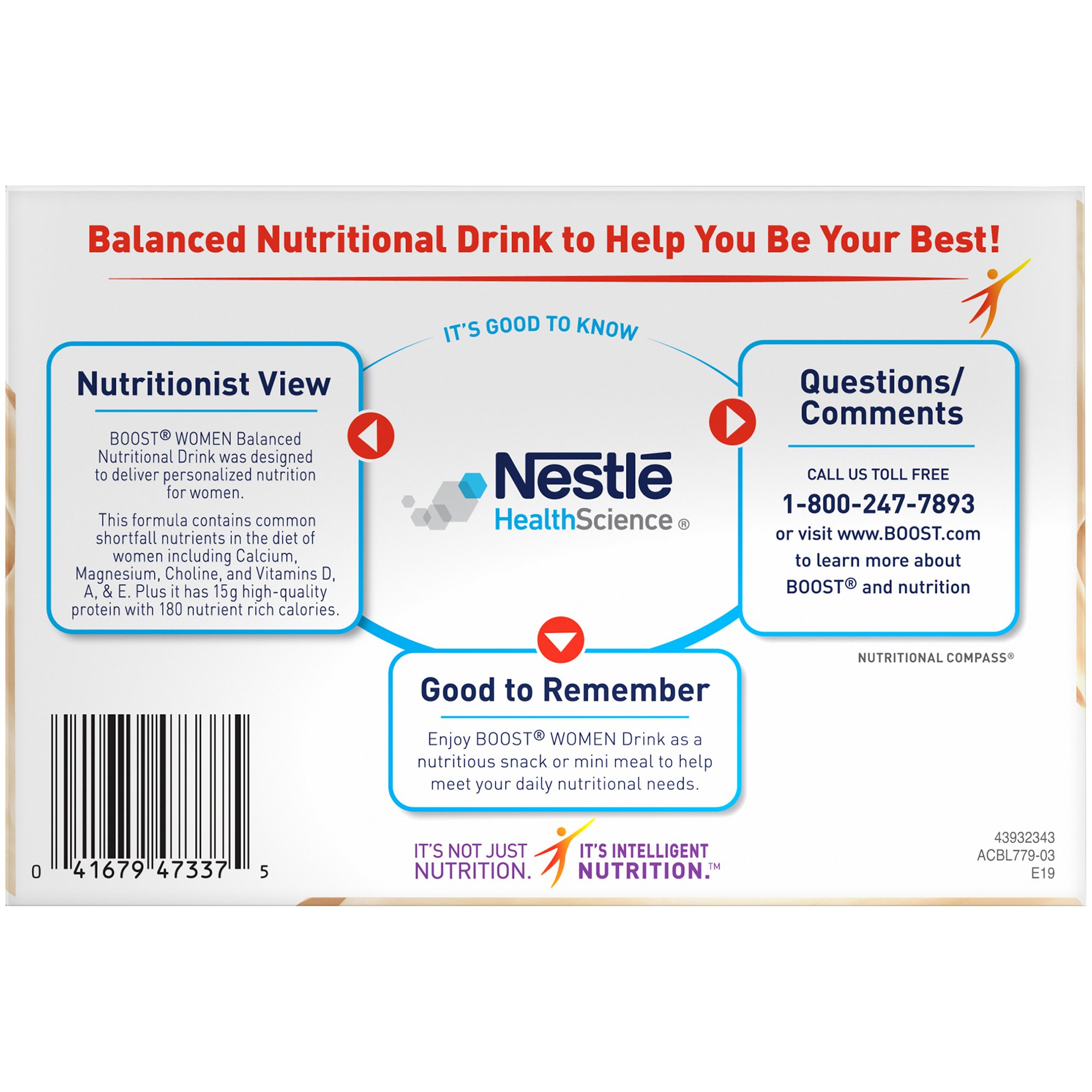 Nestle Healthcare Nutrition - 00041679473733 Boost® Women Vanilla Balanced Nutritional Drink
