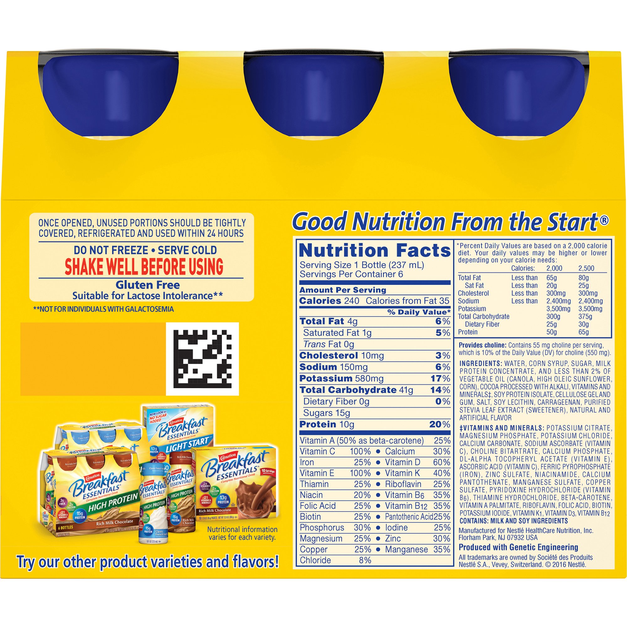 Nestle Healthcare Nutrition - 12230369 Carnation Breakfast Essentials® Chocolate Nutritional Drink