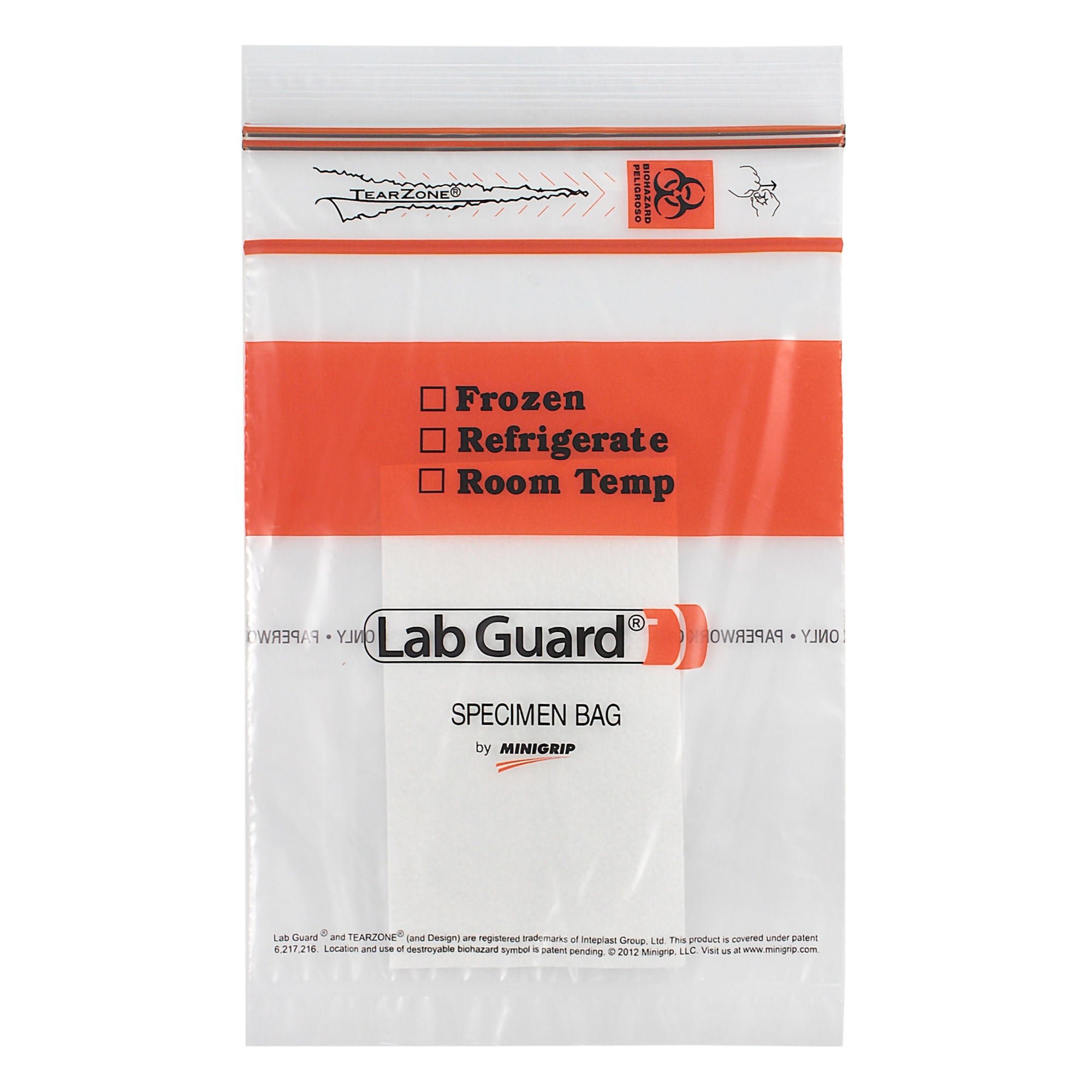 Minigrip - SBL2AP69B Lab Guard® 2X Zip Specimen Transport Bag