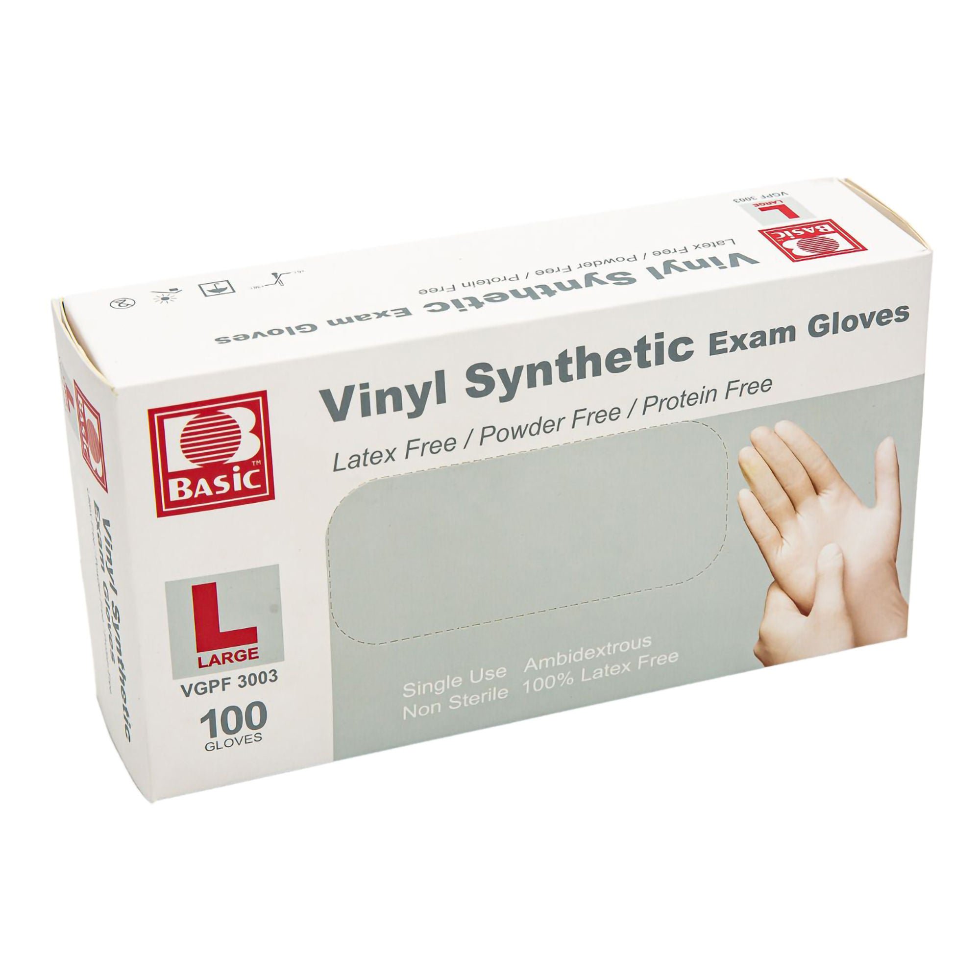 Concentric Health Alliance - 09112876761 Basic® Vinyl Exam Glove, Large, White