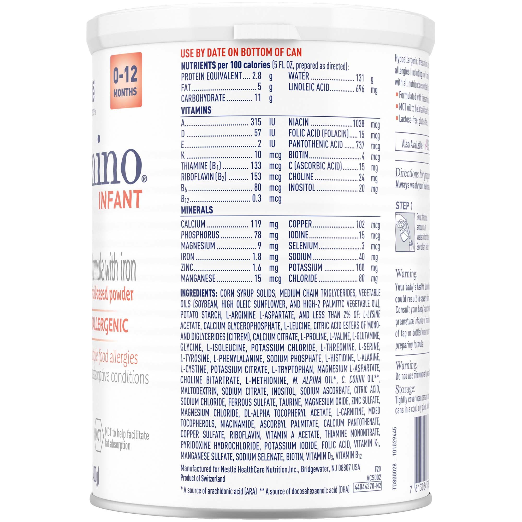 Nestle Healthcare Nutrition - 07613034788221 Alfamino® Powder Amino Acid Based Infant Formula with Iron