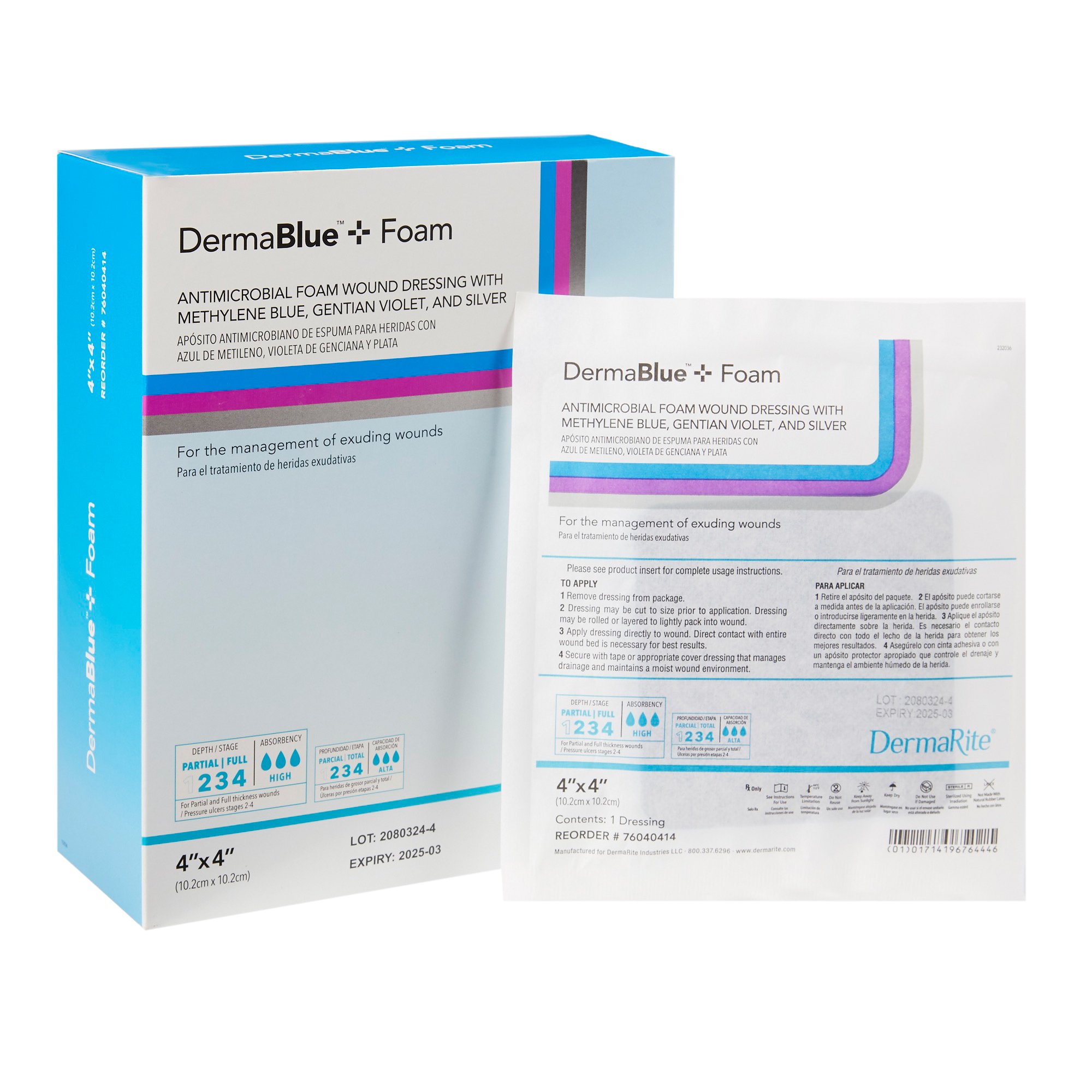 Sion Brands LLC - 76040414 DermaBlue+™ Foam Silver Foam Dressing