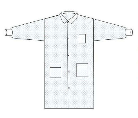 Welmed - 9100-450M Lab Coat White Medium Knee Length 3-Layer SMS Disposable