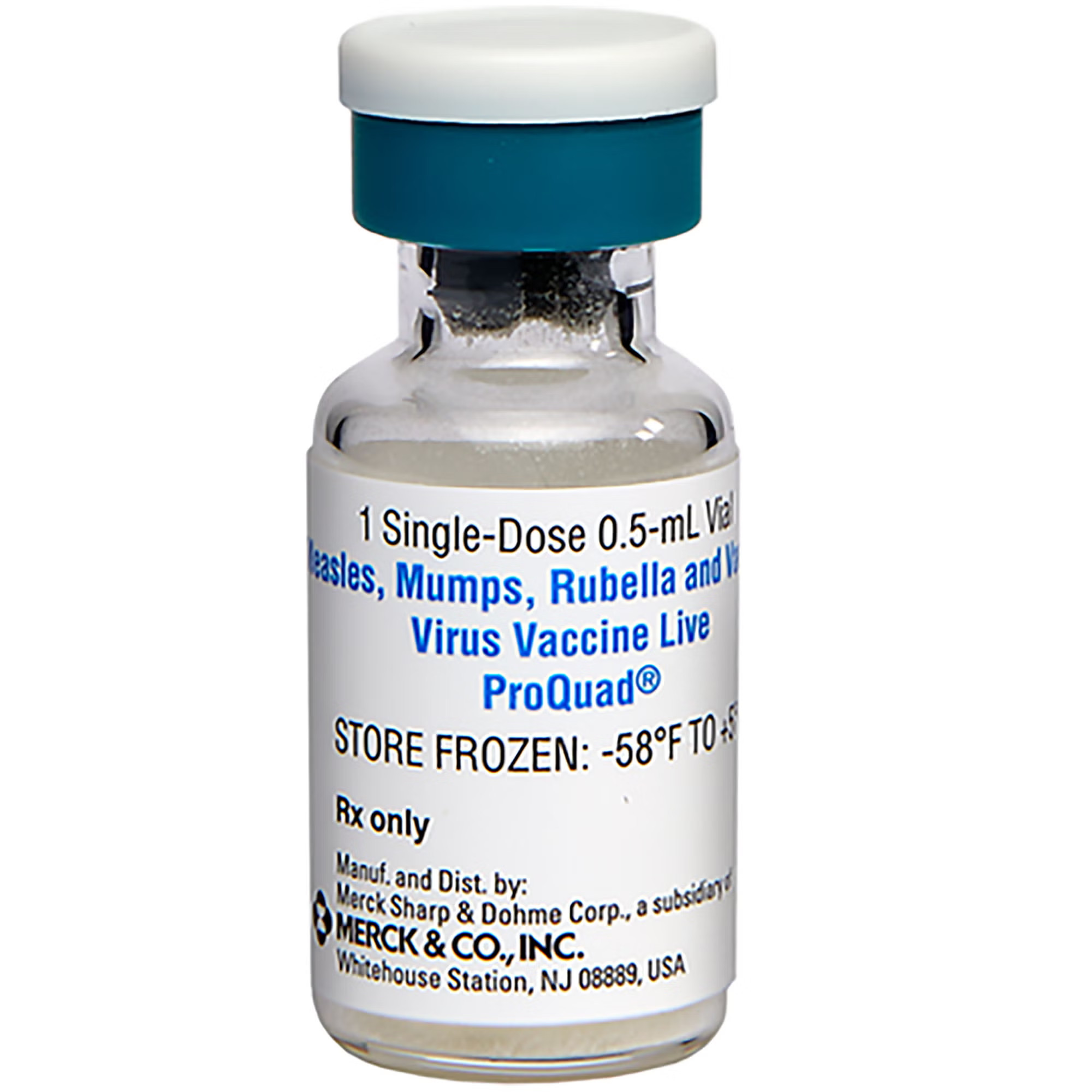 Merck - 00006417100 ProQuad® Measles, Mumps, and Rubella and Varicella Virus Vaccine 1,000 TCID - 20,000 TCID - 1,000 TCID - 9772 PFU / 0.5 mL Injection 0.5 mL