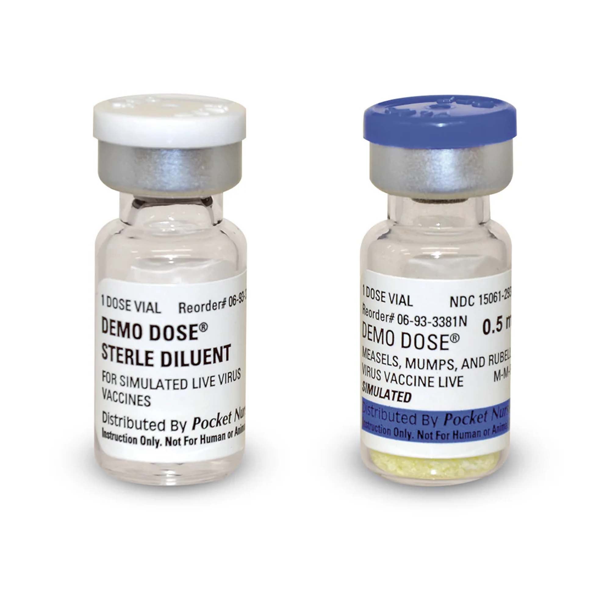 Nasco Healthcare - PN01103 Clinical Training Medication Demo Dose® Measles, Mumps, and Rubella (MMR) A&B Liquid / Powder Vial 2 mL