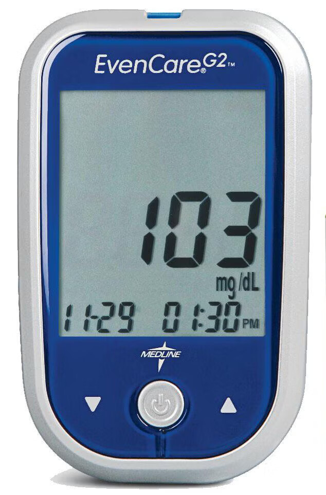 Medline - MPH1540 Blood Glucose Meter EvenCare® G2 6 Second Results Stores up to 300 Results No Coding Required