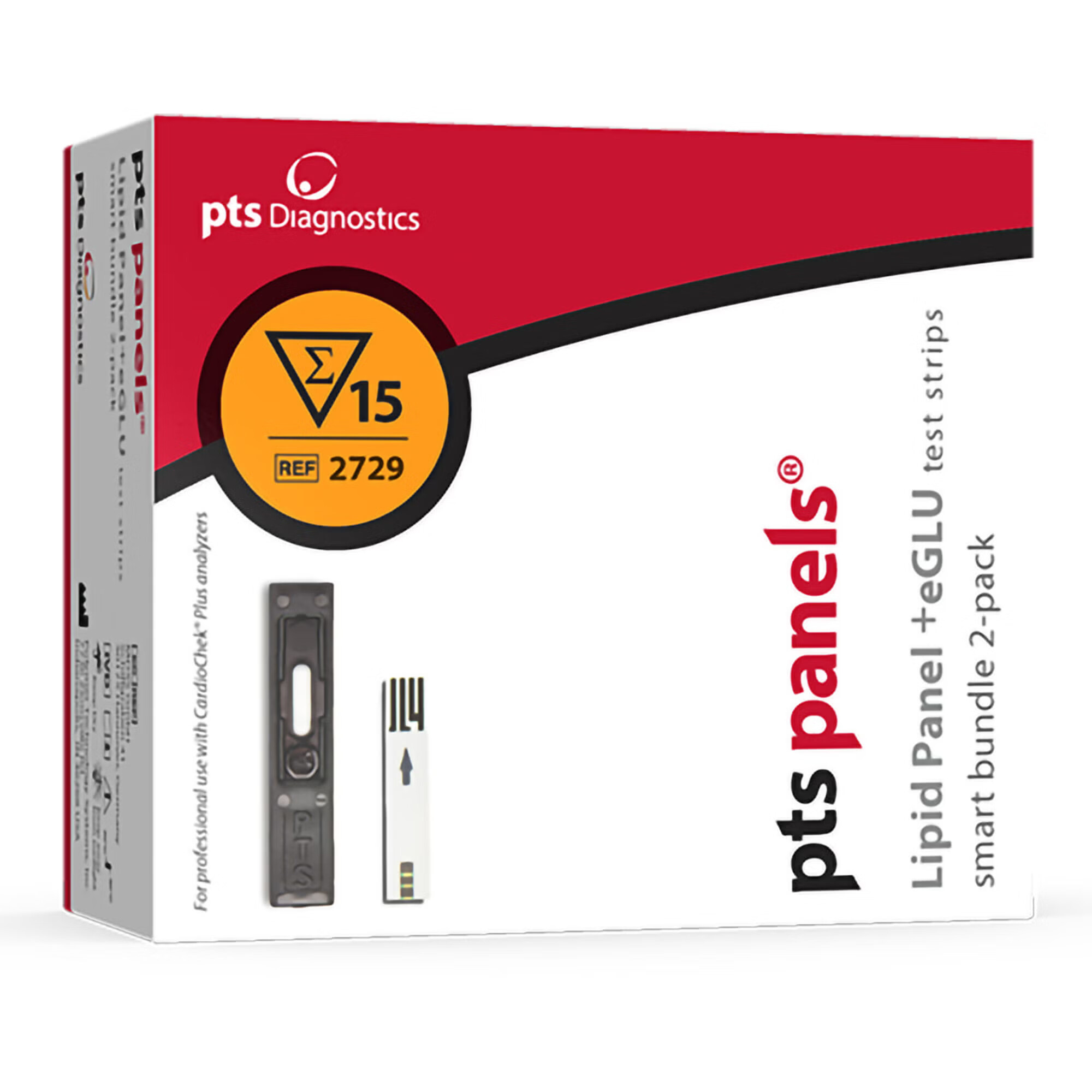 PTS Diagnostics - 2729 Lipids Test Kit CardioChek® Plus Lipid + eGLU Smart Bundle™ Glucose / HDL / LDL / Total Cholesterol / Triglycerides 30 Tests CLIA Waived
