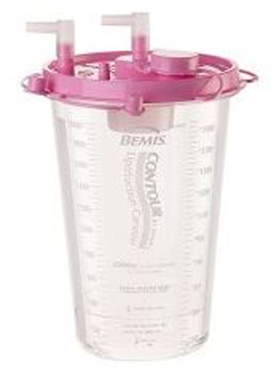 Bemis Healthcare 2000C 025 - Contour™ Liposuction Canister for use with Bemis Quick-Drain™ Systems, 2000 mL - 12/Case
