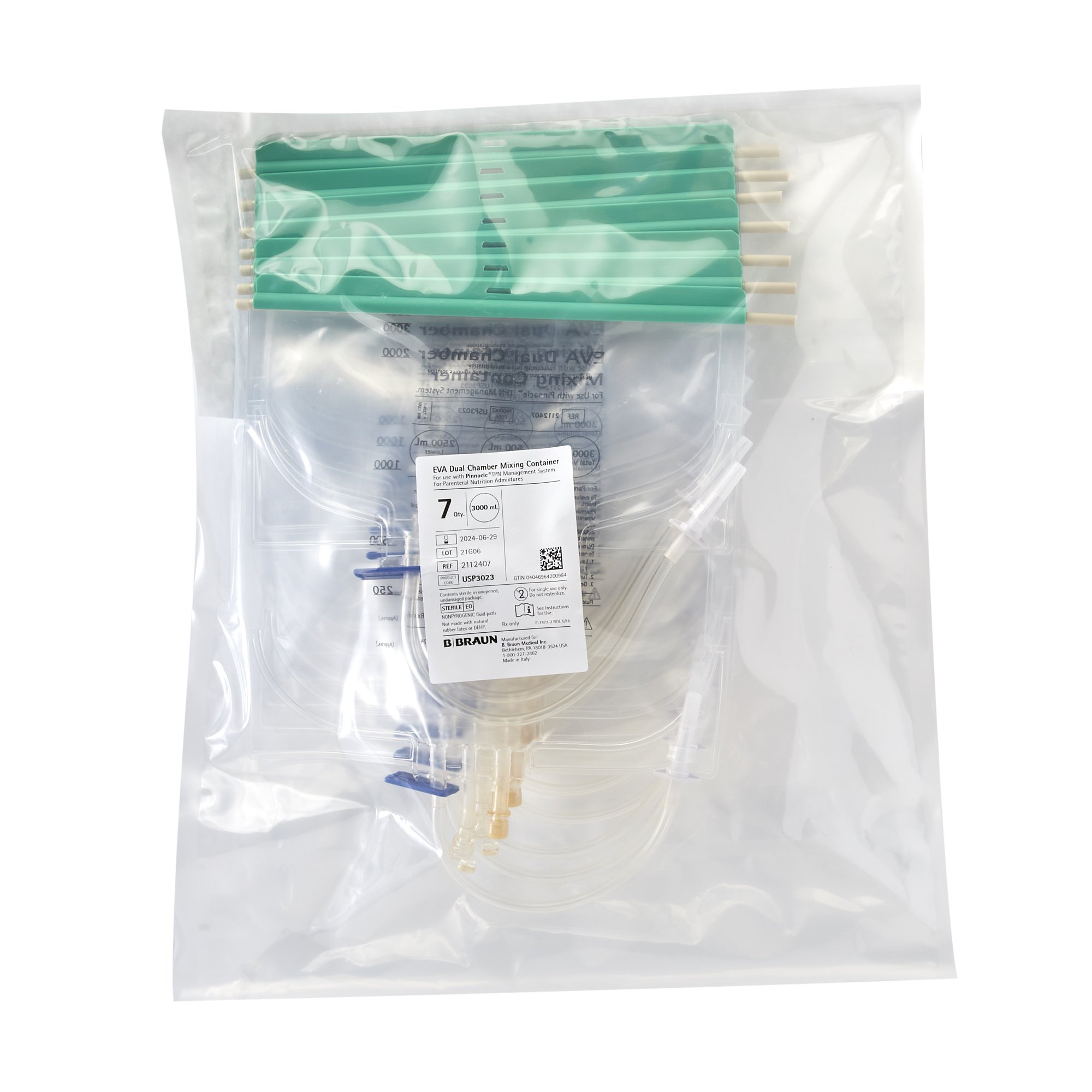 B. Braun 2112407 - Pinnacle® EVA Mixing Bag - 28/Case