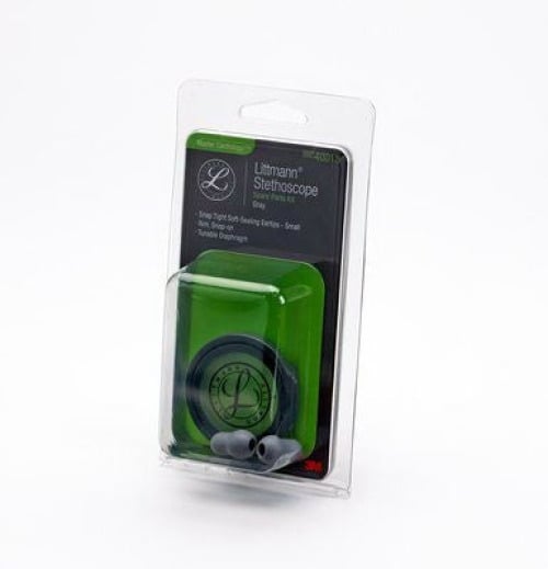 Solventum Corporation - 40018 Stethoscope Eartip Littmann® Master Cardiology™ A greyrim and tunable diaphragm and 2 small (1/2 inch), grey Snap Tight Soft-Sealing Eartips For use with Master Cardiology™ Stethoscope
