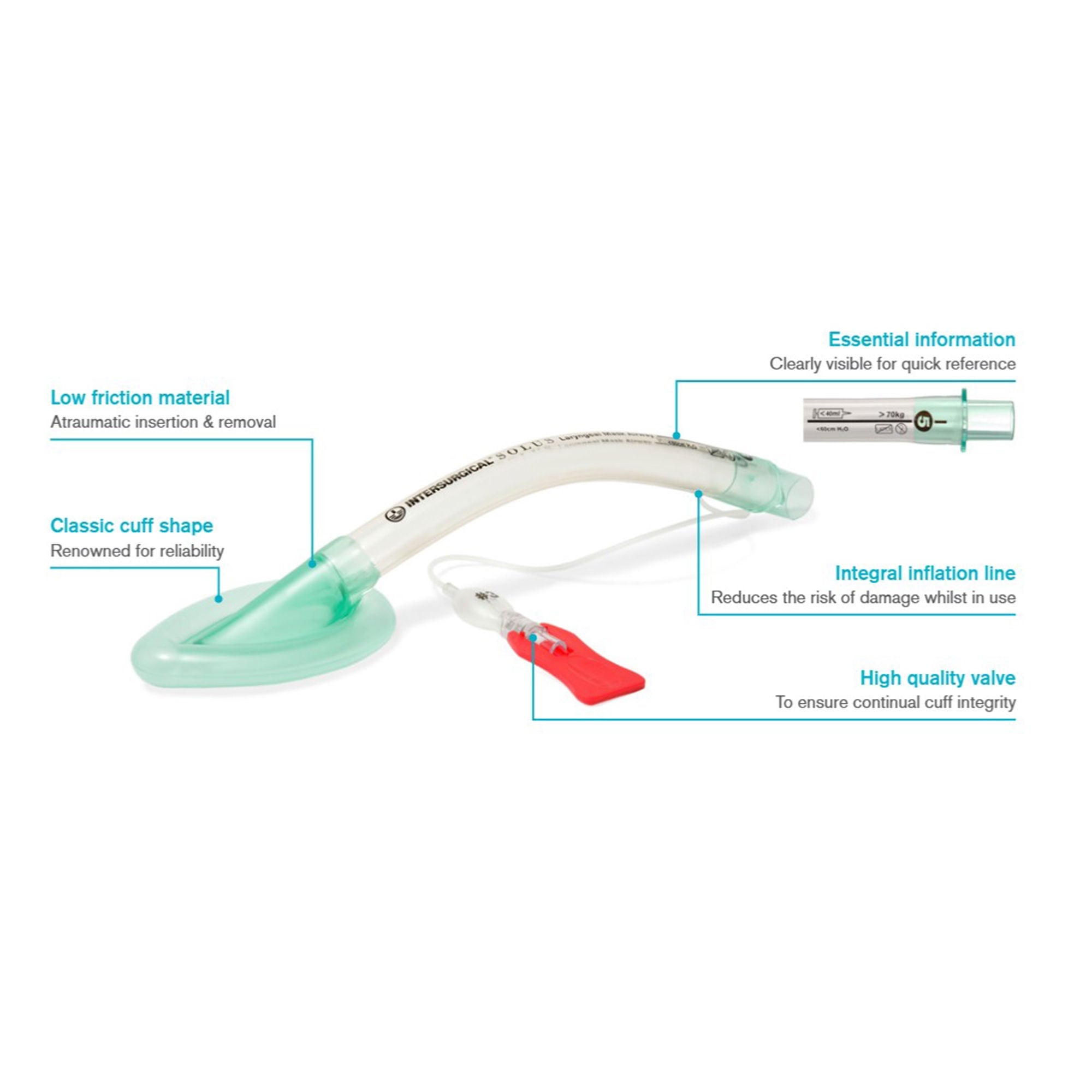 Intersurgical - 8004000 Curved Laryngeal Mask Solus™ Standard Size 4 Single Patient Use Sterile