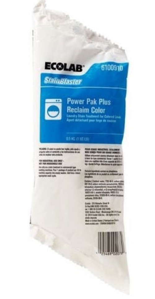 Ecolab - 6100910 Laundry Stain Remover Ecolab® StainBlaster™ Power Pak Plus Reclaim Color 1 lb. Bag Powder Floral Scent