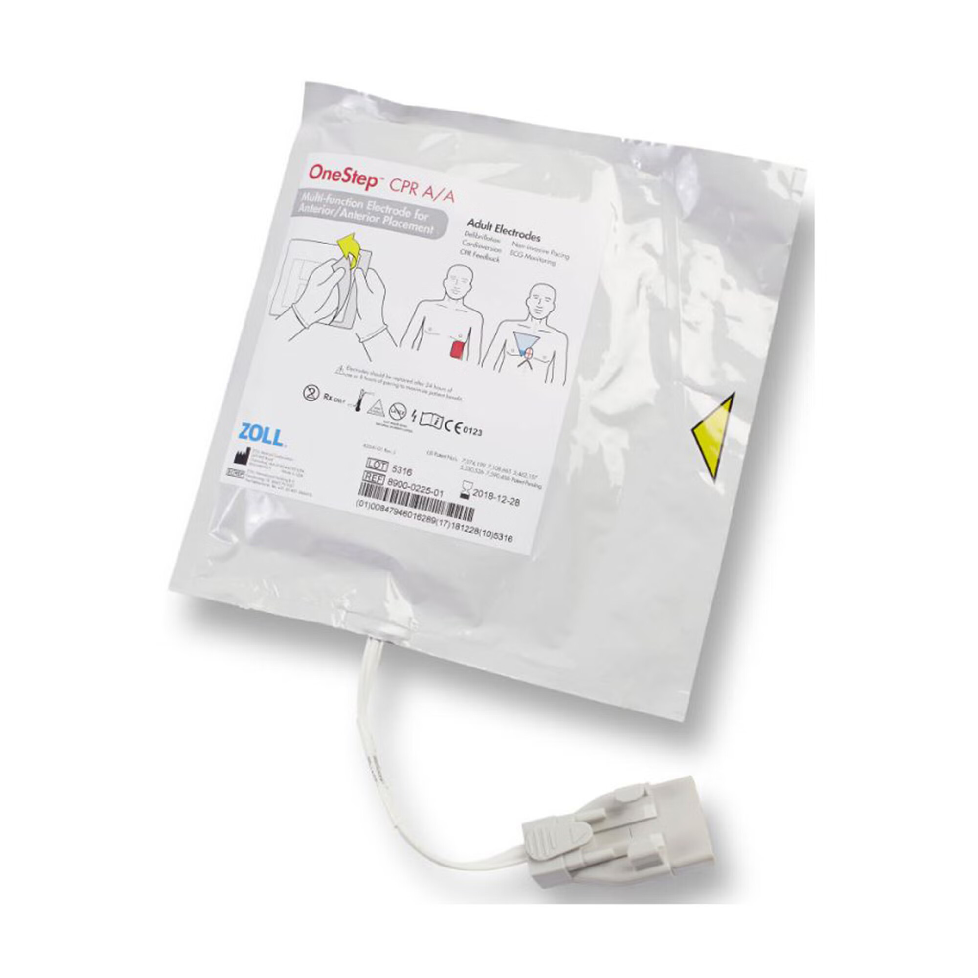 Zoll Medical - 8900-0225-01 AED Defibrillator Pad OneStep™ Plug Connector Adult