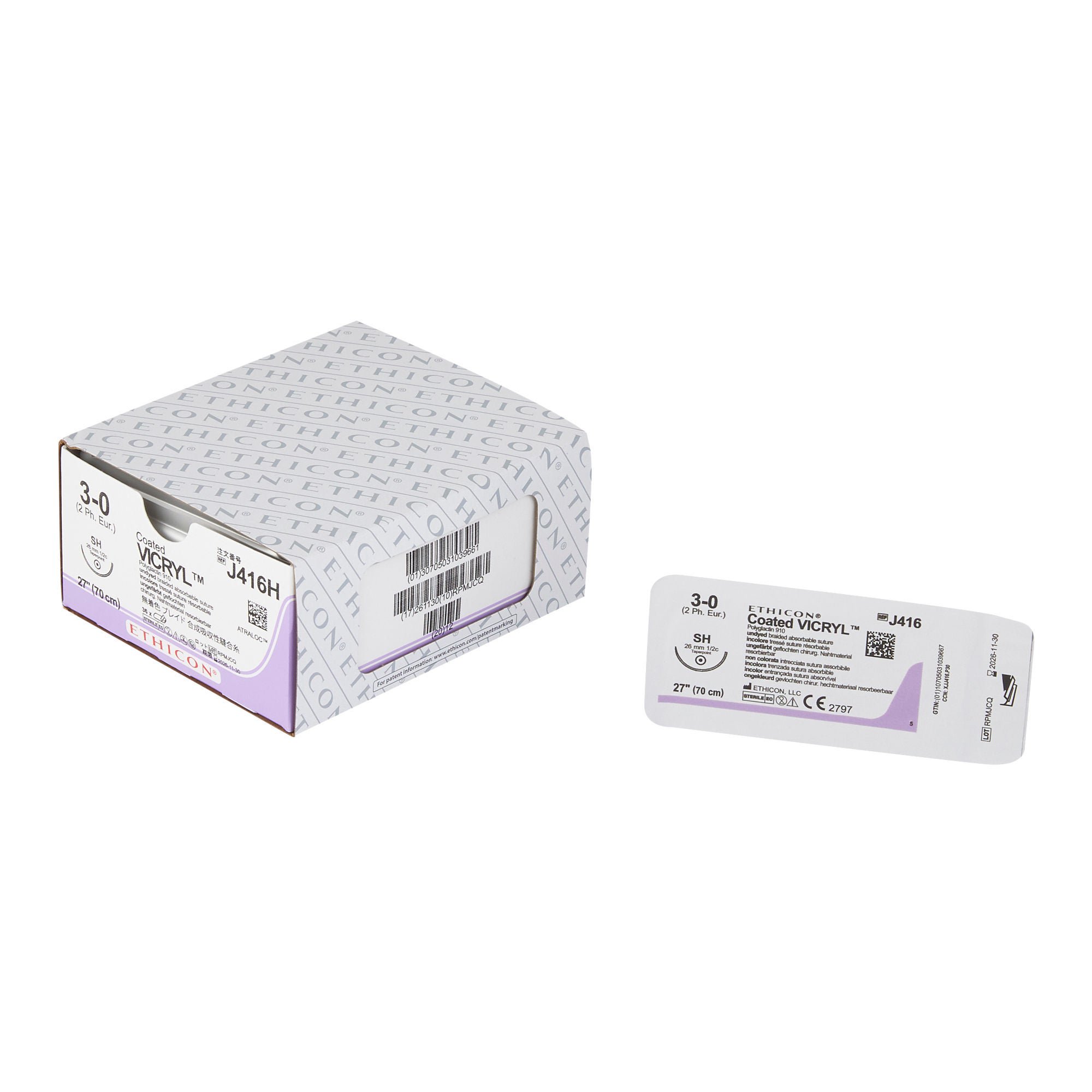 J & J Healthcare Systems - J416H Coated Vicryl™ Suture with Needle
