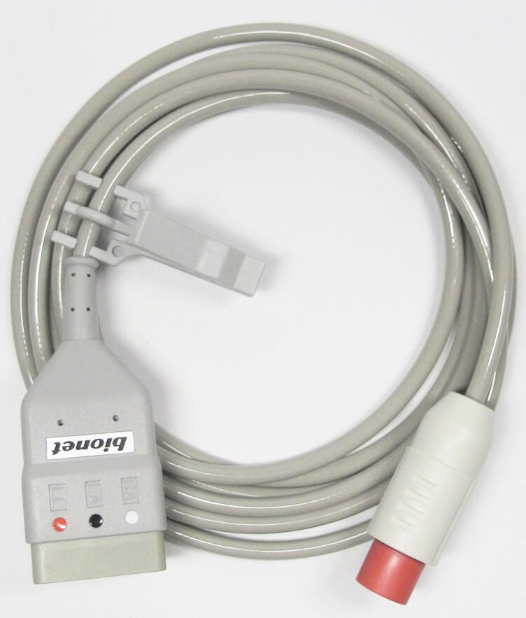 Bionet America - B-CBL-N ECG Cable 3-Leads For Multi-parameter Vital Signs Monitor