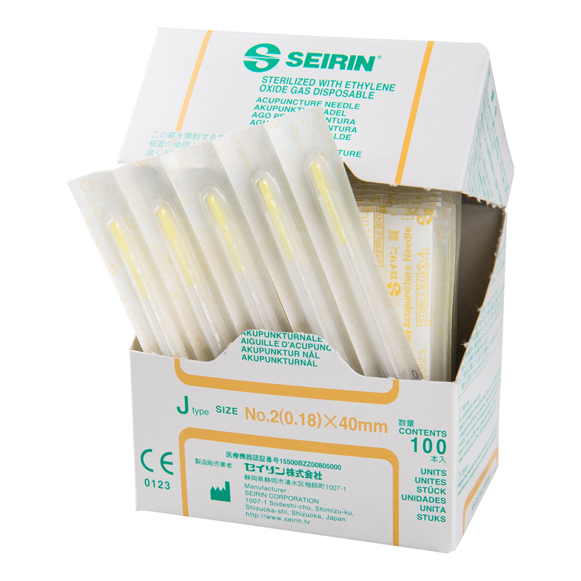 Lhasa OMS - SJ.18X40 Acupuncture Needle Seirin® 2 Japanese Gauge 40 mm Length J-Type