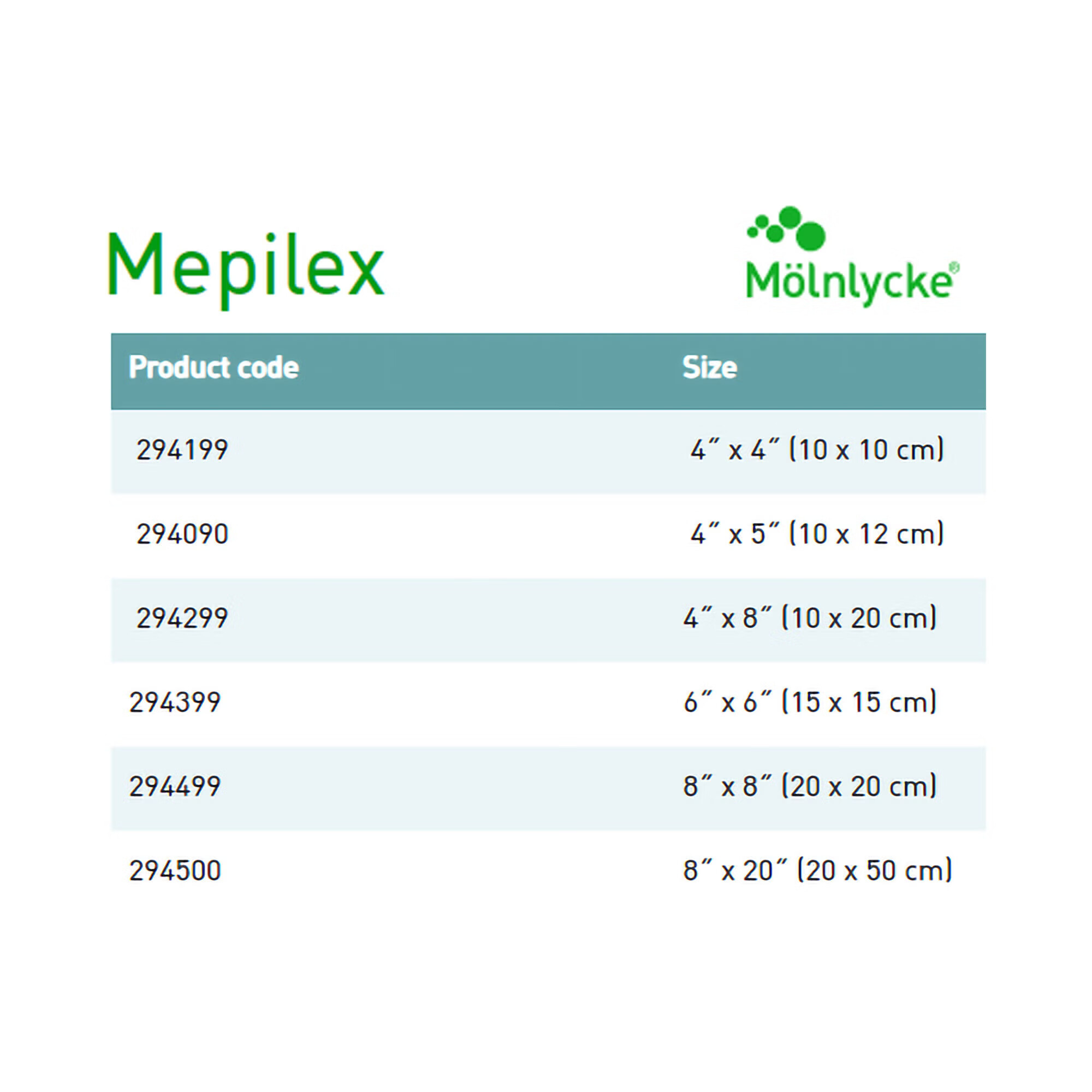 Molnlycke - 294500 Foam Dressing Mepilex® 8 X 20 Inch Without Border Film Backing Silicone Adhesive Rectangle Sterile