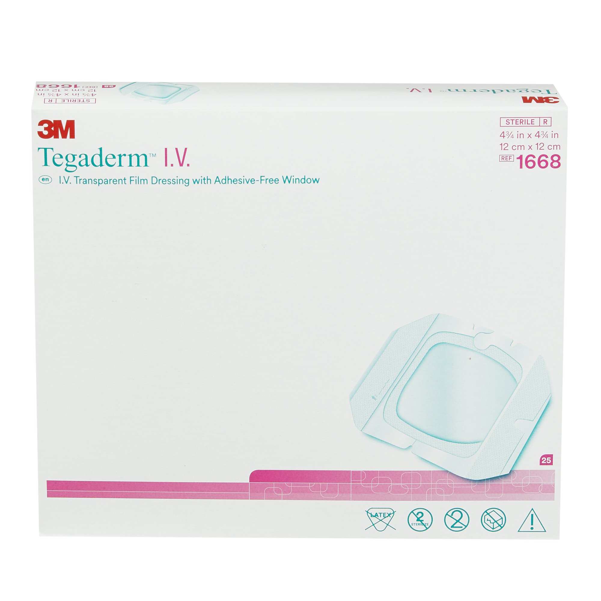Solventum Corporation - 1668 3M™ Tegaderm™ I.V. Transparent Film Dressing with Adhesive-Free Window