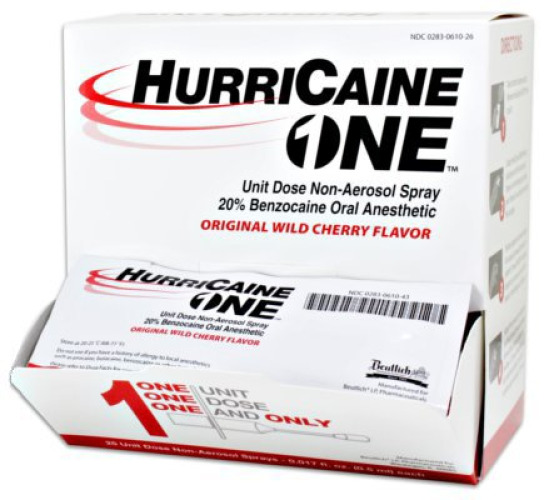 Beutlich Inc 00283061026 - HurriCaine® Benzocaine Oral Pain Relief, Wild Cherry Flavor, 5 mL unit dose - 25/Box