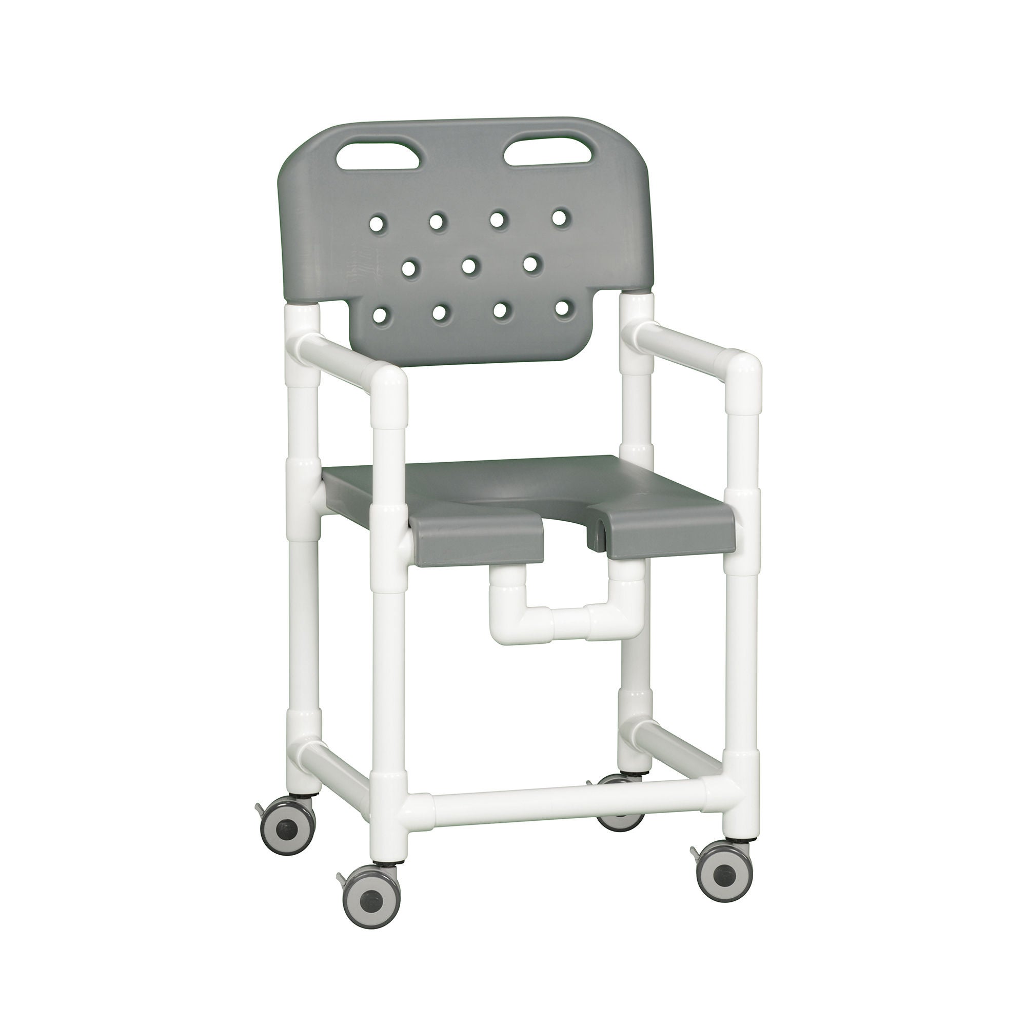 IPU - ELT817G Shower Chair Elite Fixed Arms PVC Frame With Backrest 21 Inch Seat Width 325 lbs. Weight Capacity