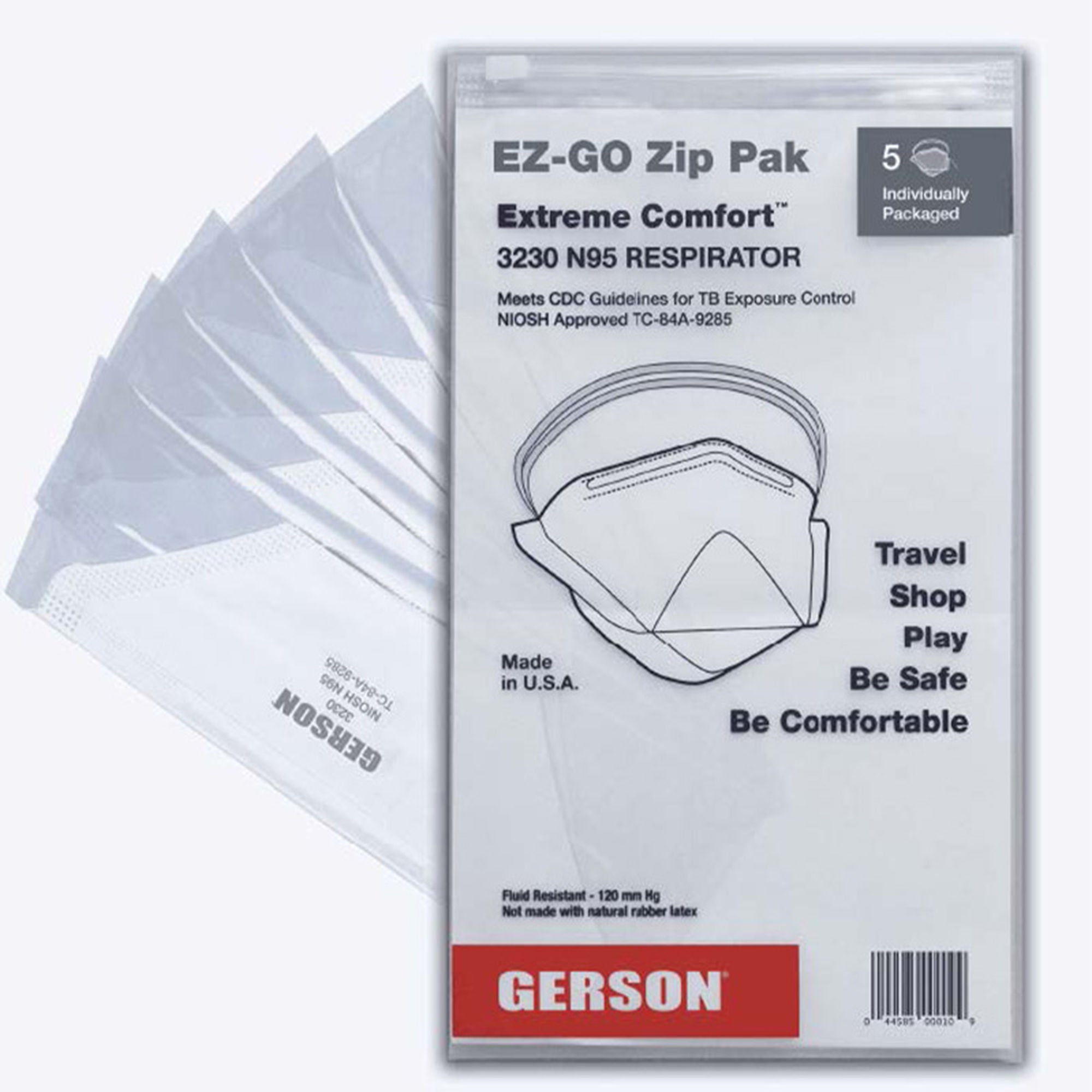 Louis M. Gerson - 83230 Particulate Respirator Mask Extreme Comfort™ Industrial N95 Not Rated Elastic Strap One Size Fits Most